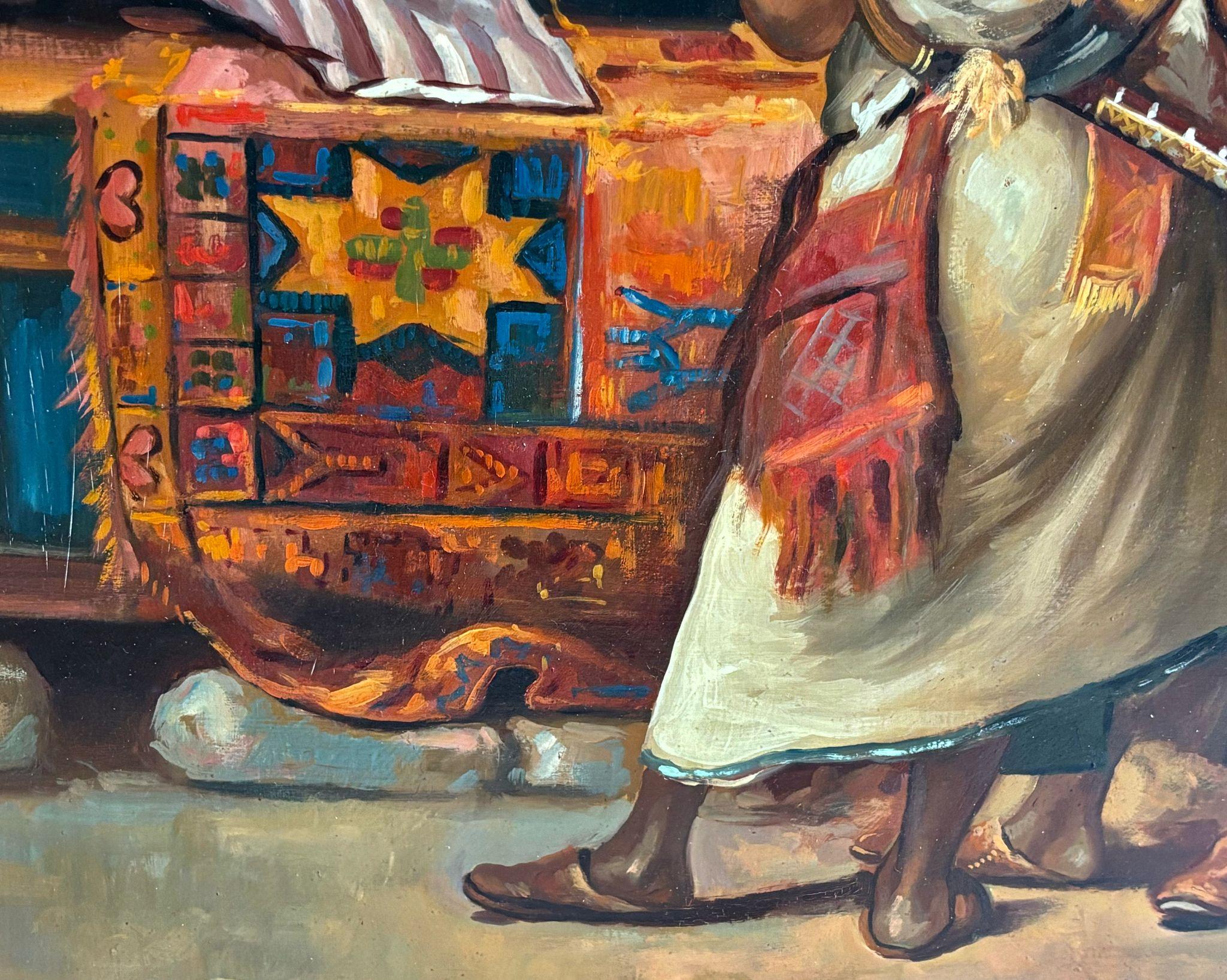 ESCUELA AFRICANISTA - MUSICOS - OLEO TABLA, SIGLO XIX in vendita 2