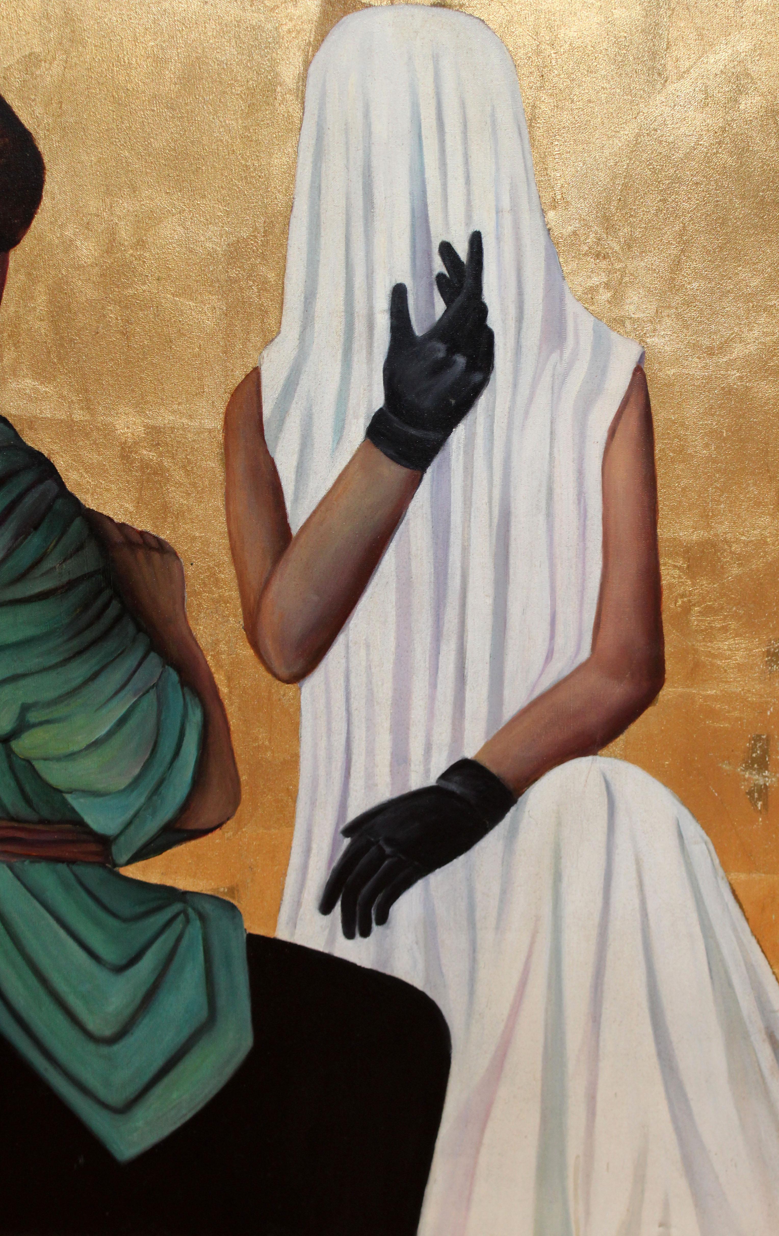 Escuela española - Personajes - 100 x 80 cm. For Sale 3
