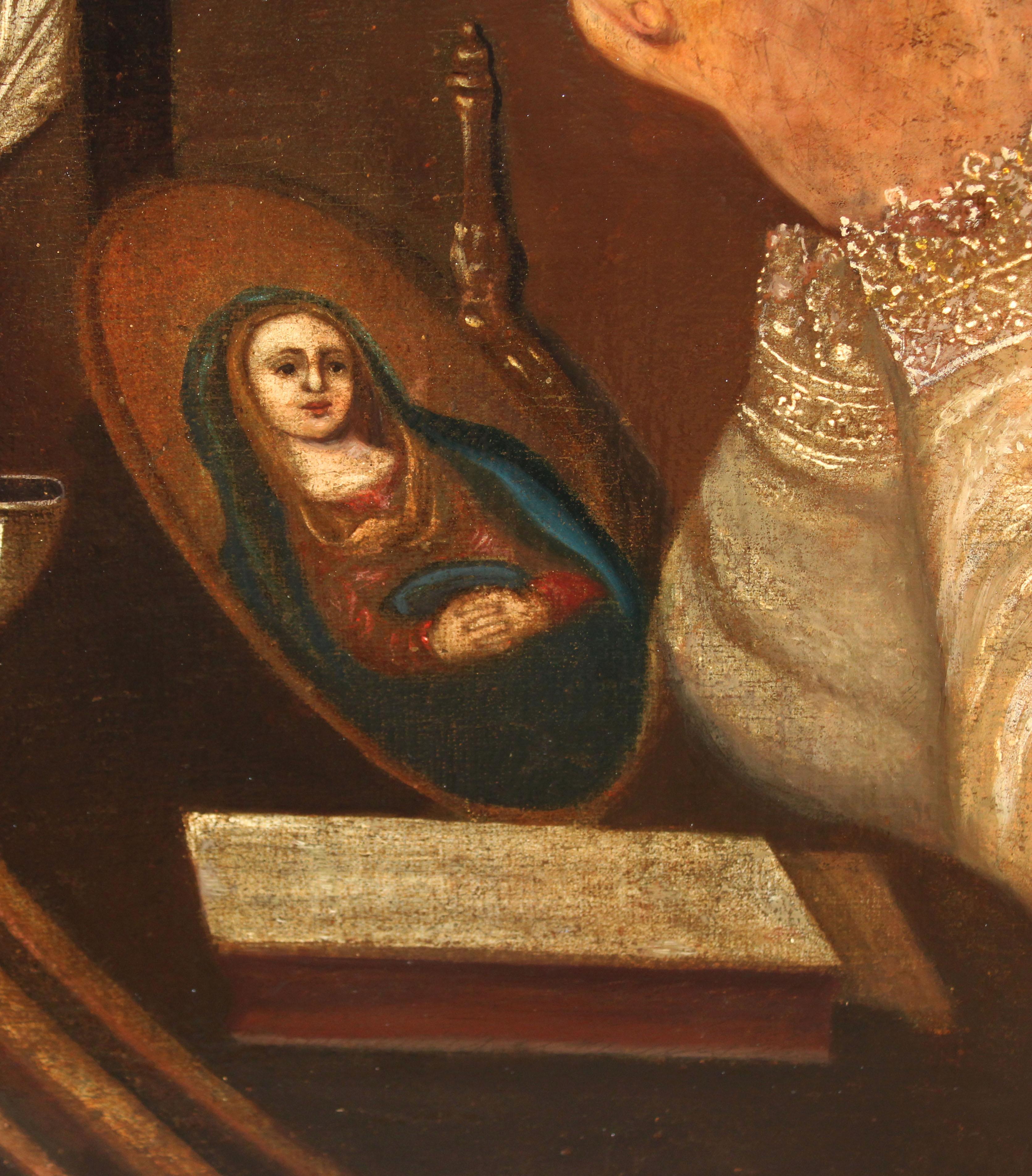 Escuela española (Principios XIX) - Óleo sobre tela - Retratto del Papa Pio VII in vendita 2