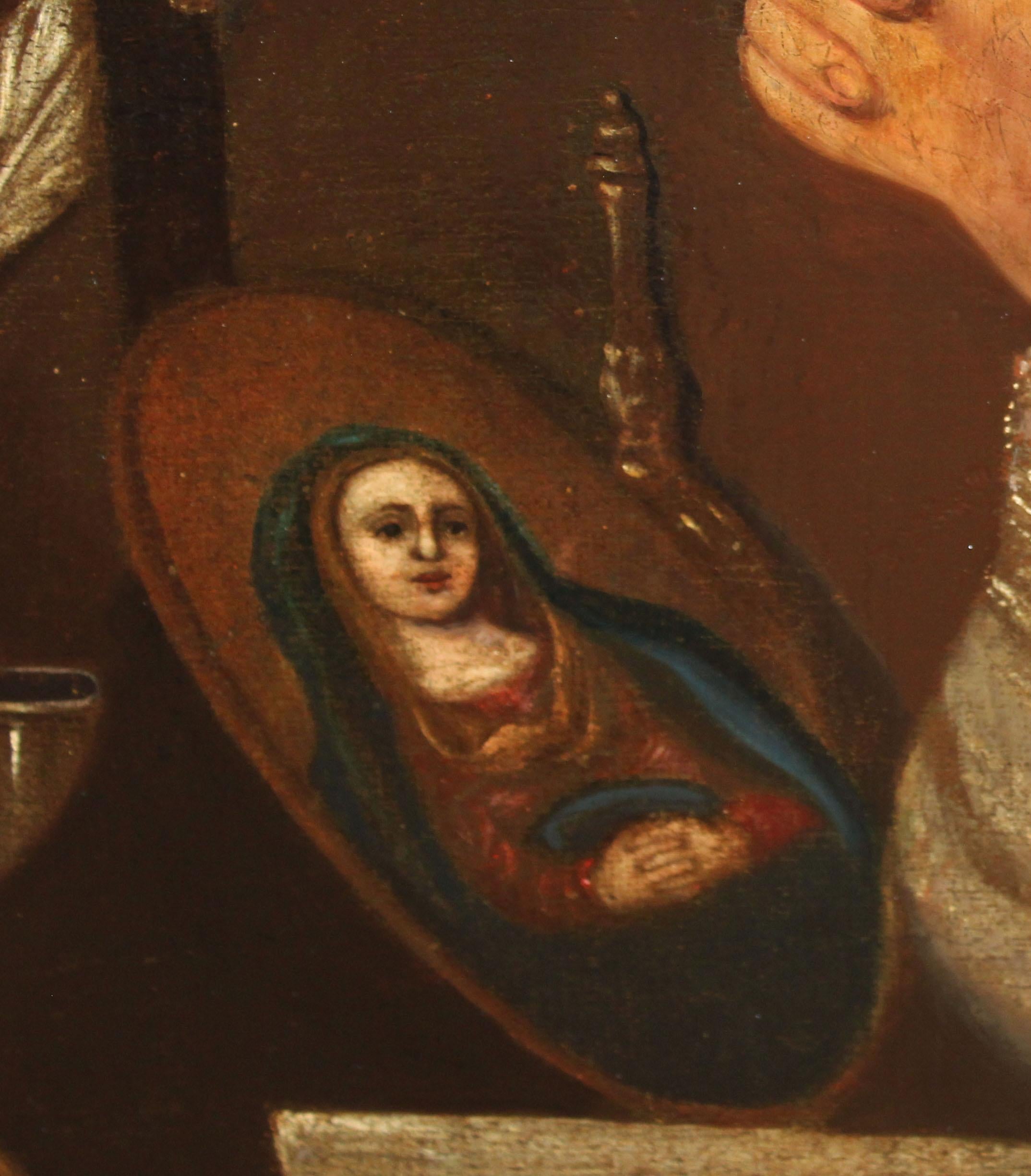Escuela española (Principios XIX) - Óleo sobre tela - Retratto del Papa Pio VII in vendita 3