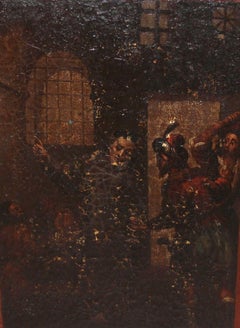 Escuela española (XIX) - Óleo sobre tabla - Escena de la Misericordia