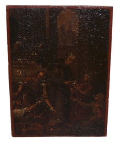 Escuela española (XIX) - Óleo sobre tabla - Escena de la Misericordia
