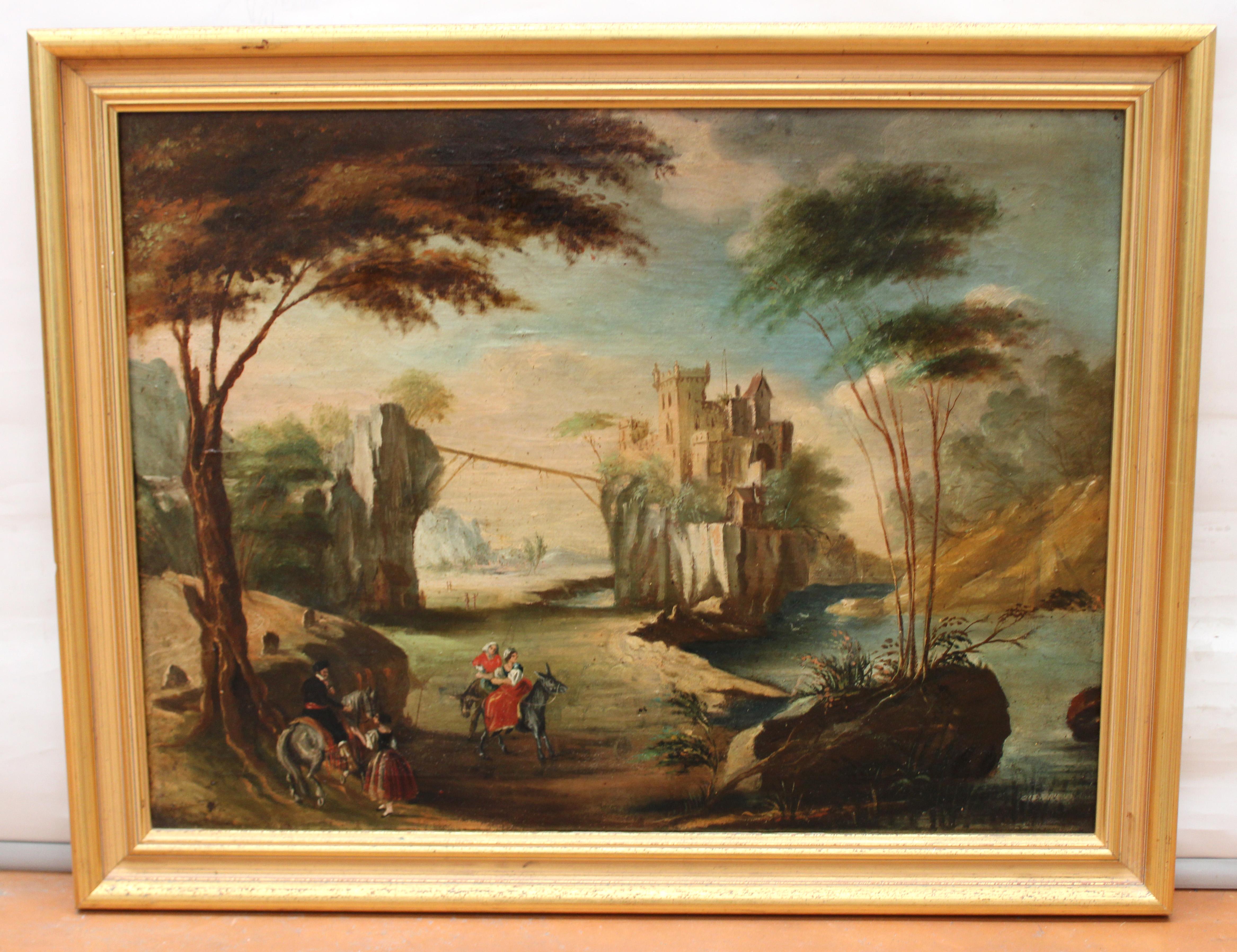 Escuela española (XIX) - Óleo sobre tela - Castillo de Cardona – Painting von Unknown