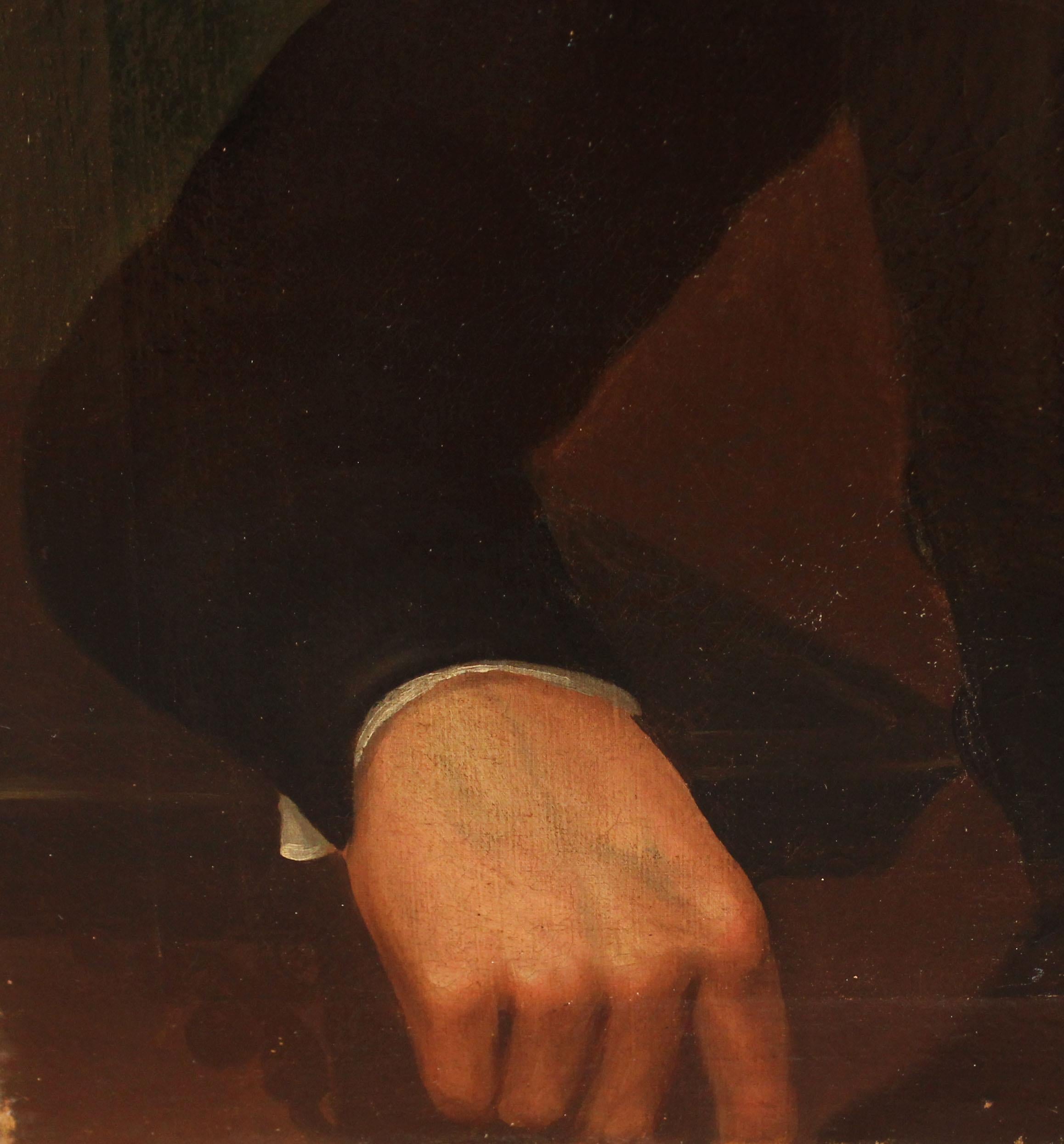 Escuela española (XIX) - Óleo sobre tela - Retrato de caballero burgués en vente 1