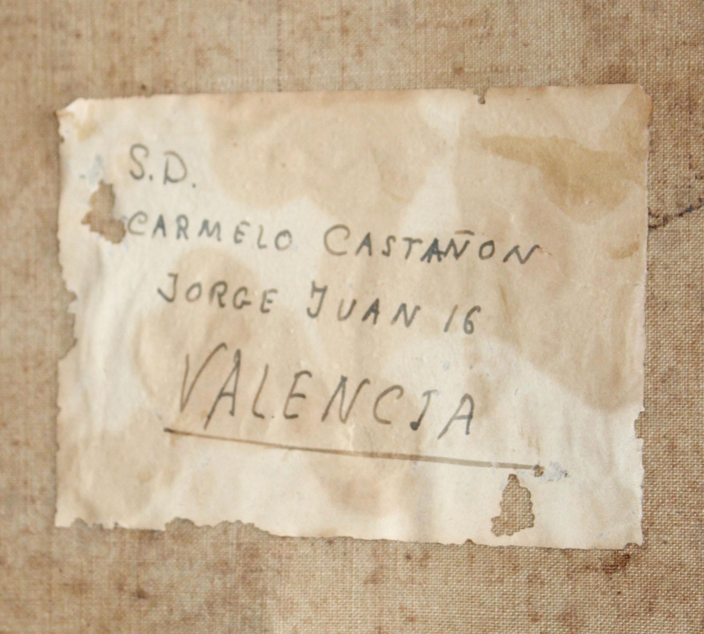 Escuela española (XIX) - Óleo sobre tela - Retrato de dama con joyas y monóculo For Sale 4