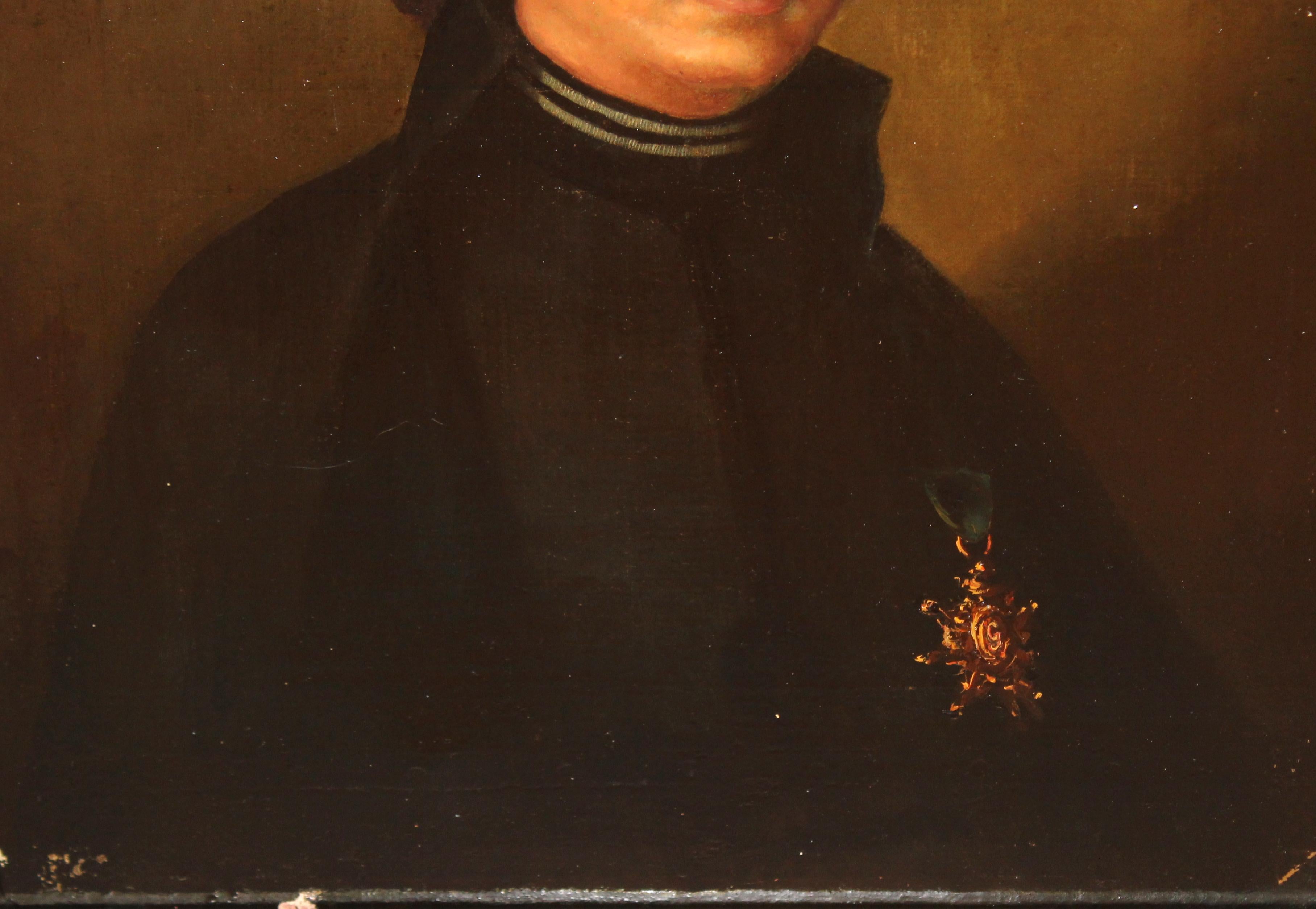 Escuela española (XIX) - Óleo sobre tela - Retrato de gentilhombre in vendita 2