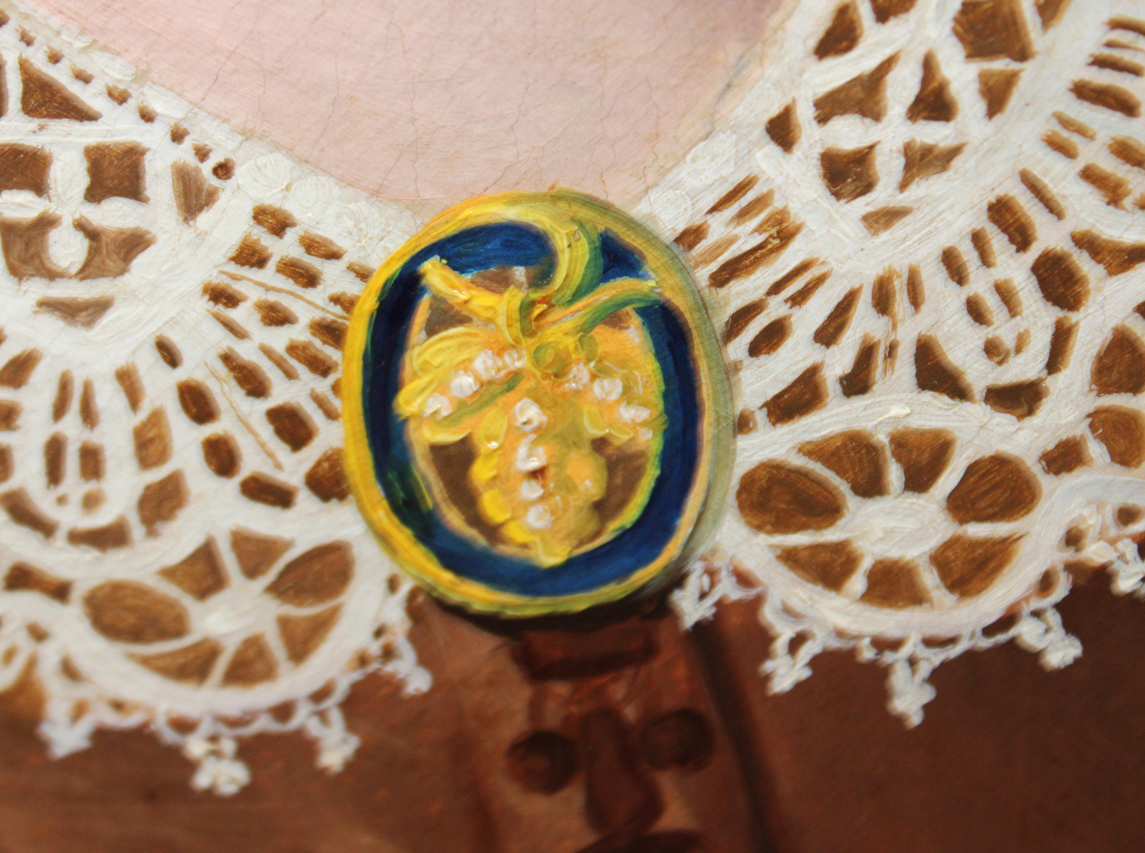 Escuela española (XIX) - Óleo sobre tela - Retrato de una dama For Sale 6