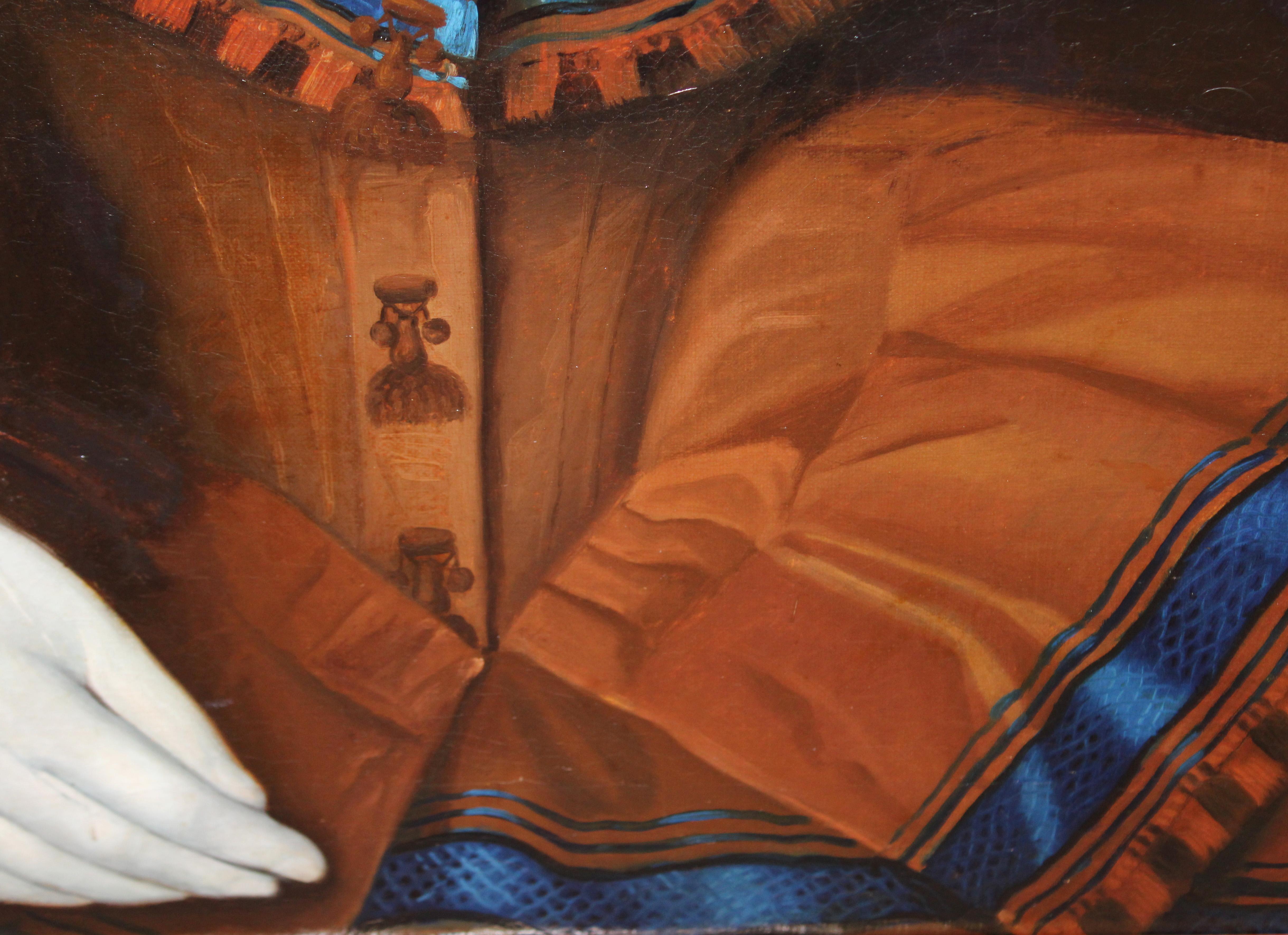 Escuela española (XIX) - Óleo sobre tela - Retrato de una dama For Sale 9