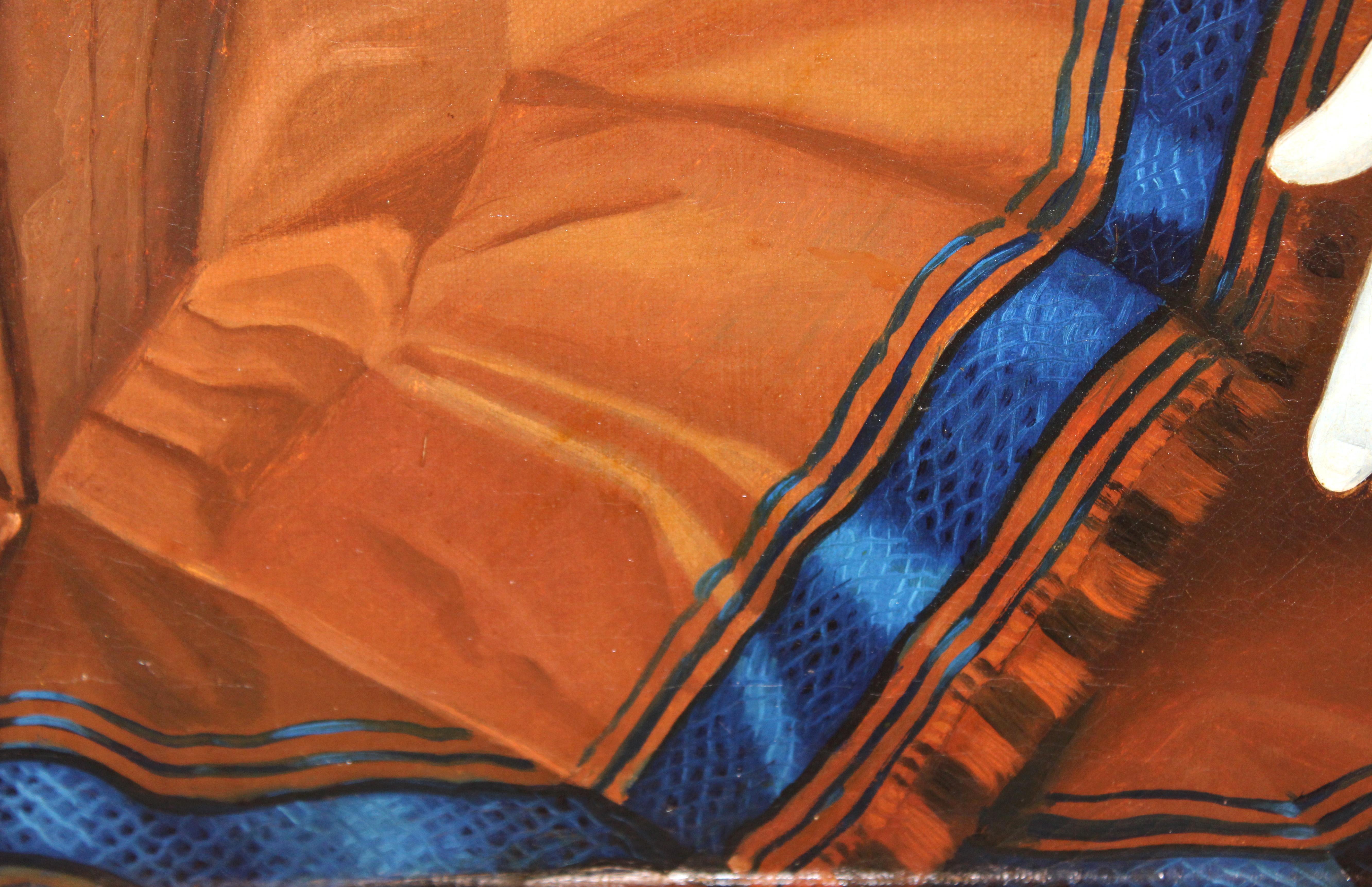 Escuela española (XIX) - Óleo sobre tela - Retrato de una dama For Sale 10