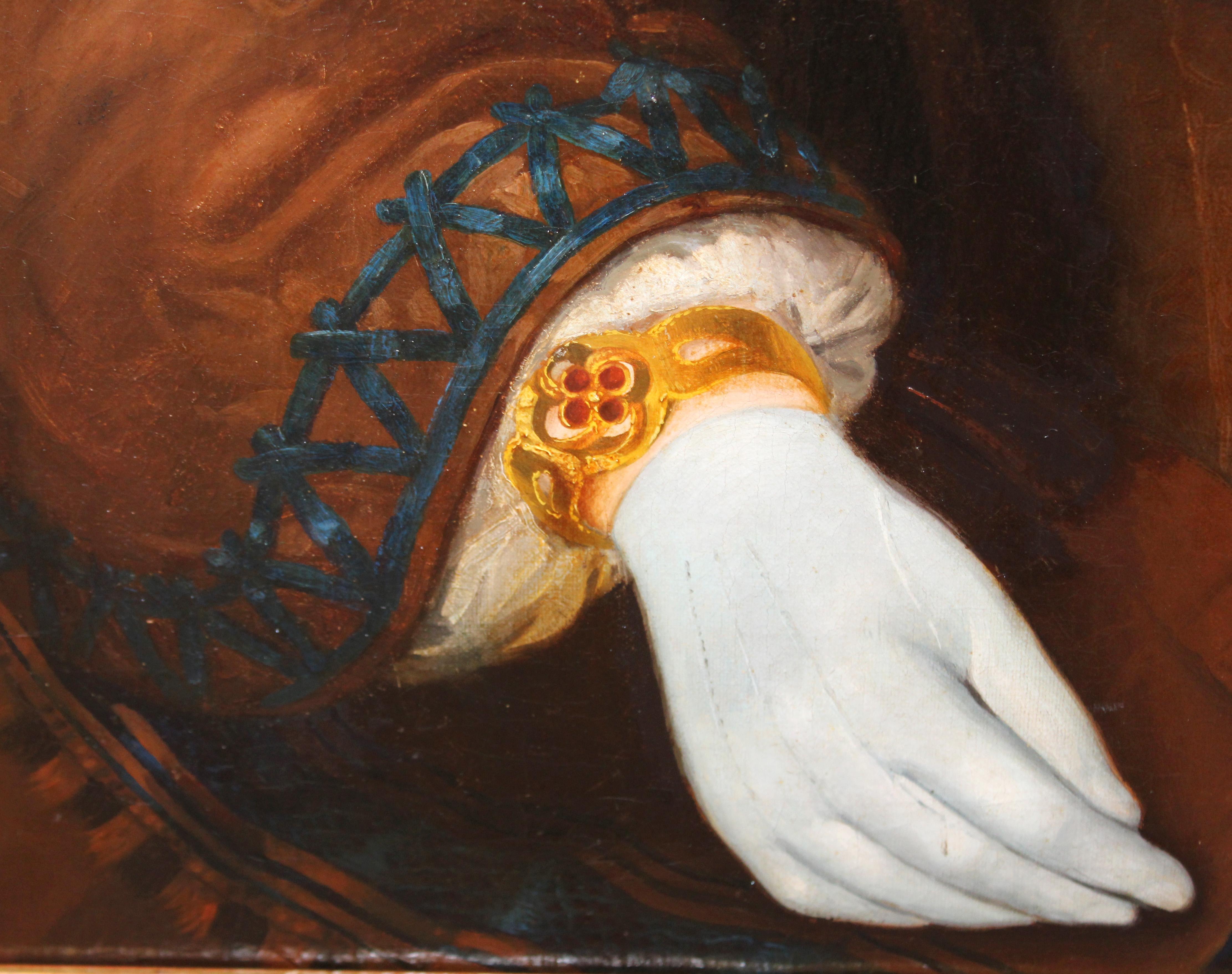 Escuela española (XIX) - Óleo sobre tela - Retrato de una dama For Sale 11