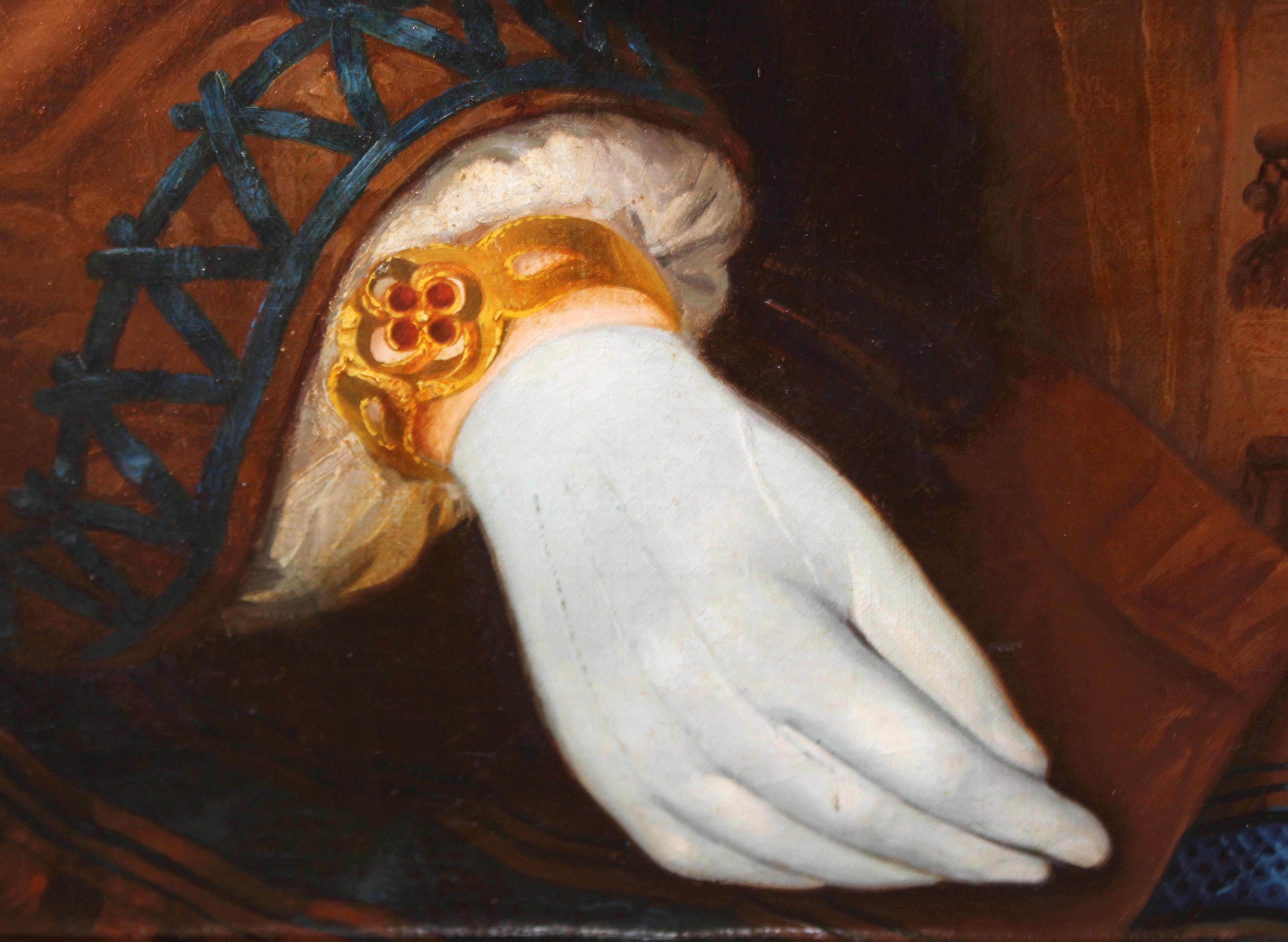 Escuela española (XIX) - Óleo sobre tela - Retrato de una dama For Sale 12