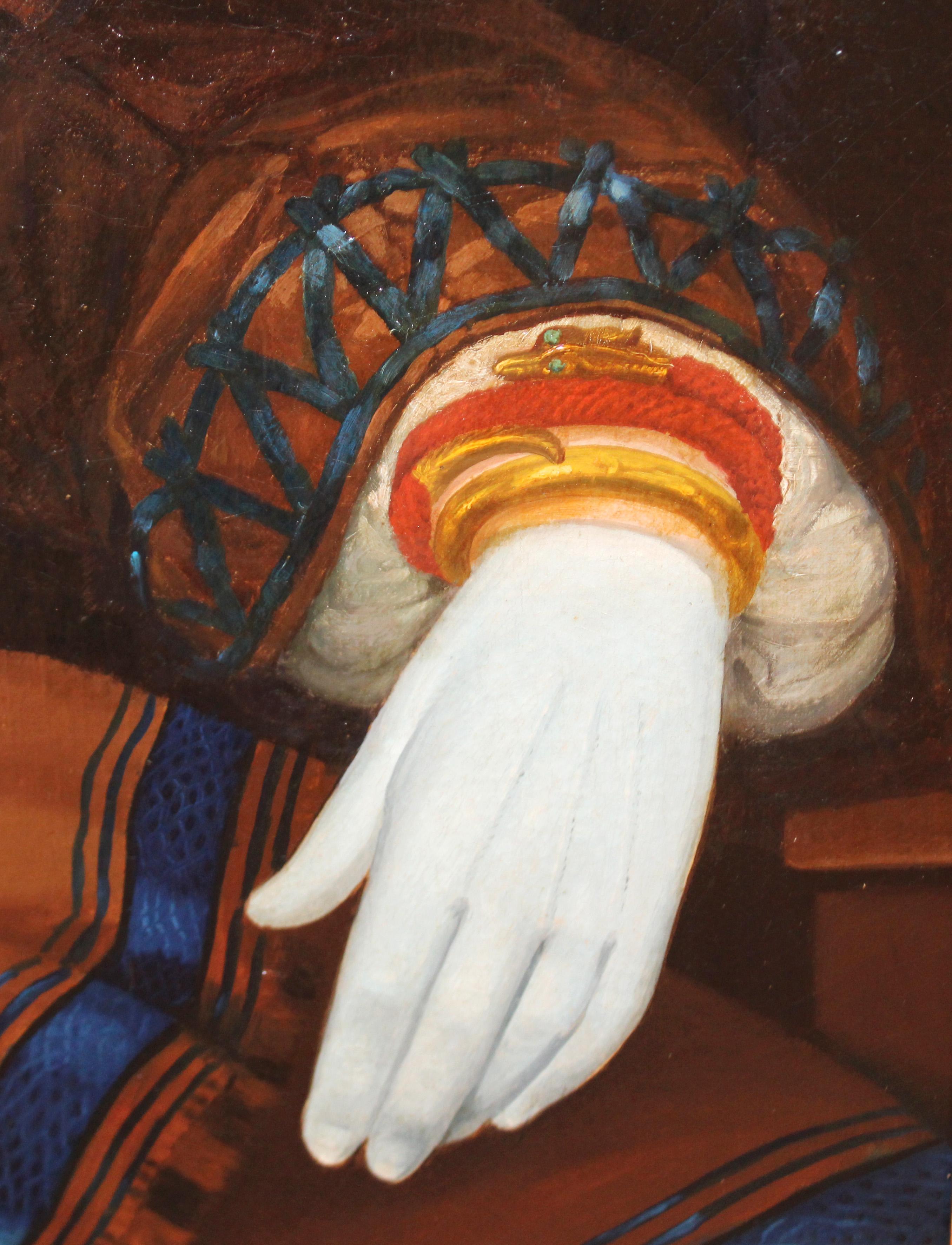 Escuela española (XIX) - Óleo sobre tela - Retrato de una dama For Sale 13