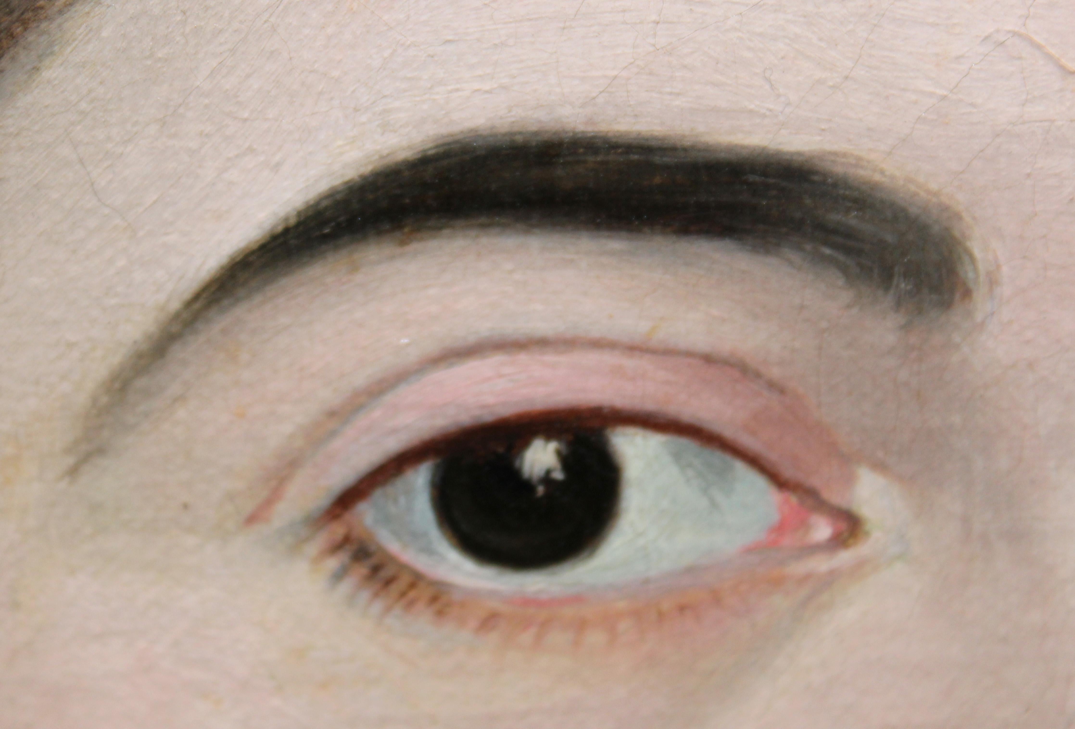 Escuela española (XIX) - Óleo sobre tela - Retrato de una dama For Sale 1