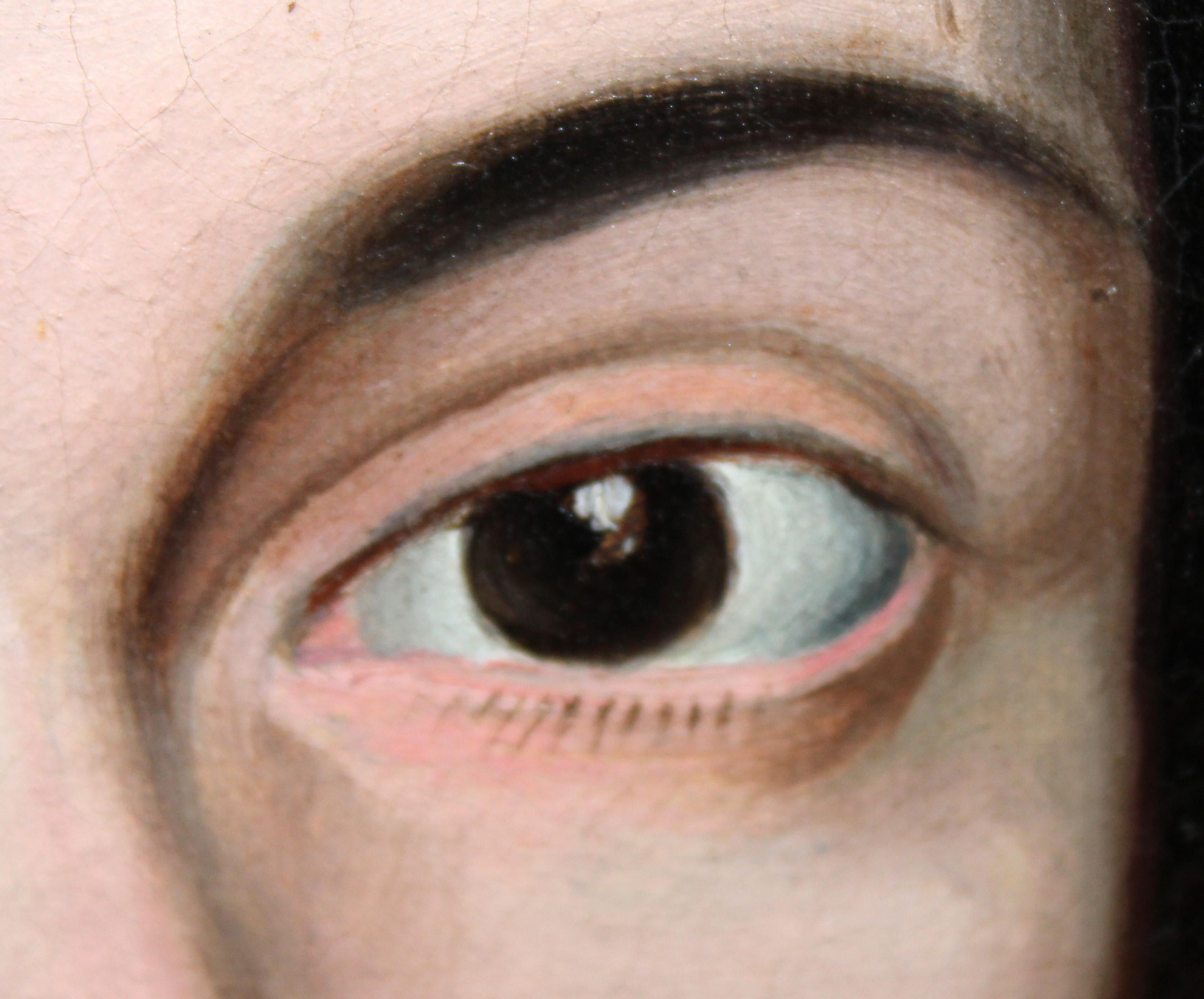 Escuela española (XIX) - Óleo sobre tela - Retrato de una dama For Sale 2