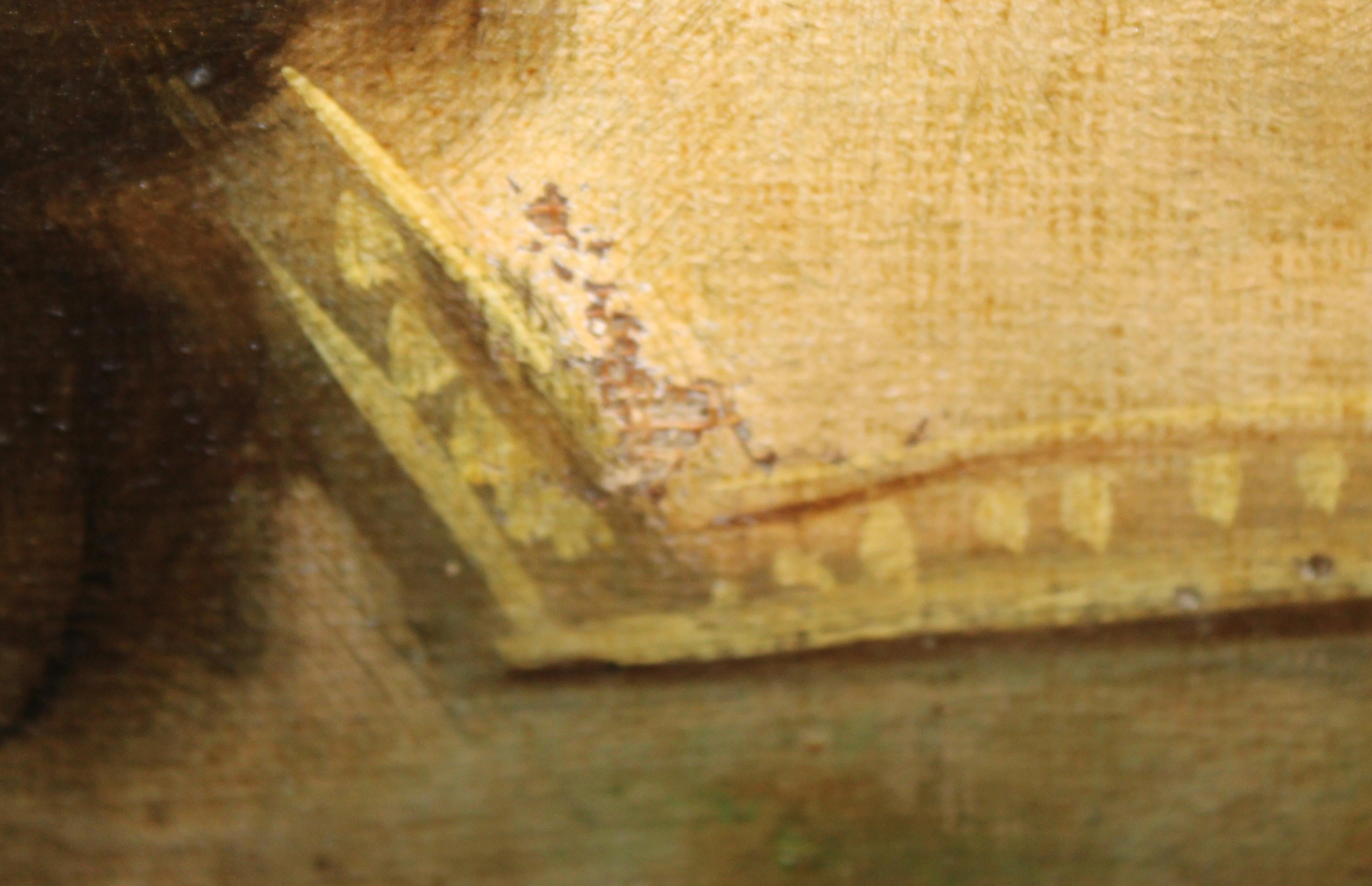 Escuela española (XIX) - Santa Bárbara - Óleo sobre tela en vente 5