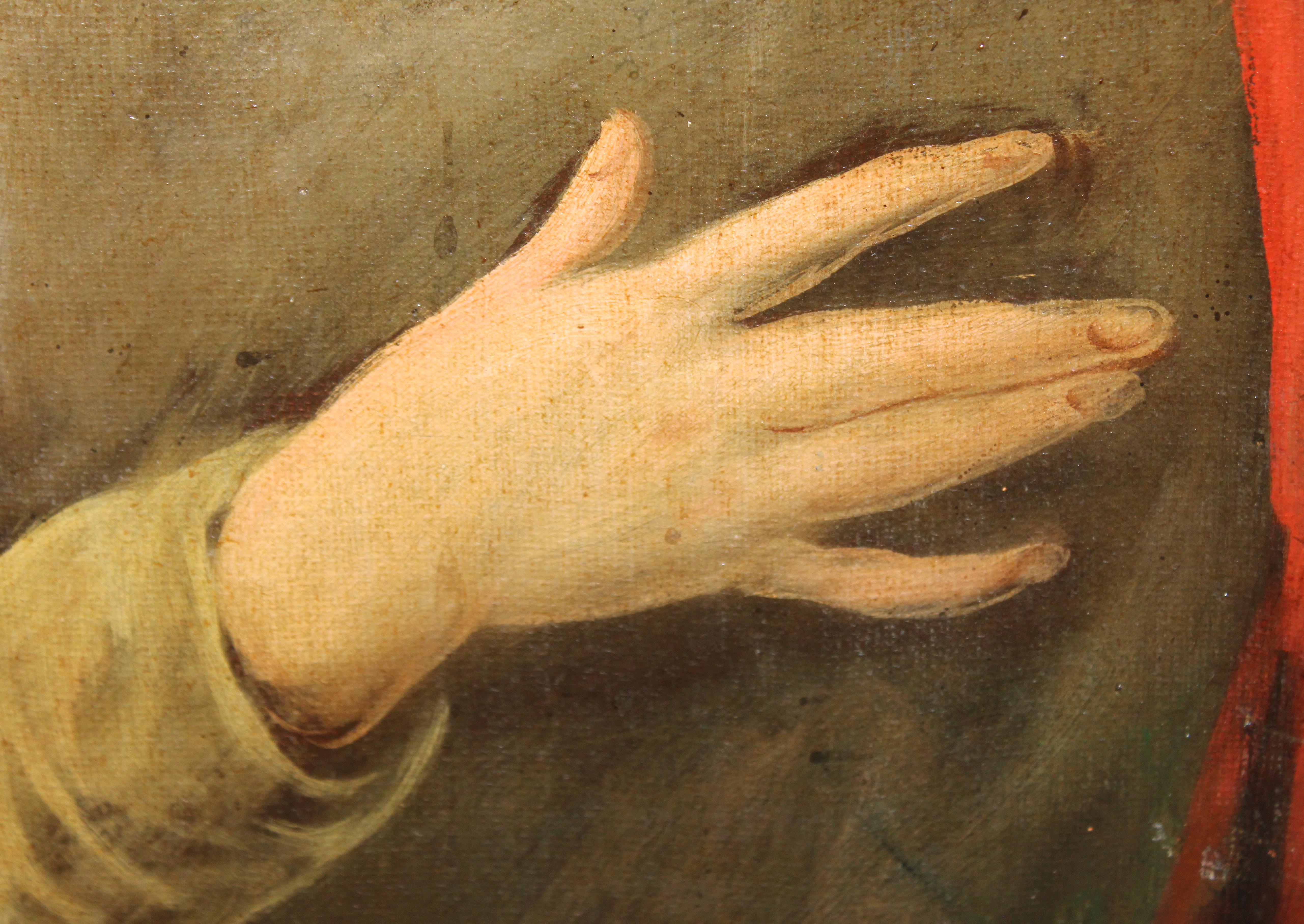 Escuela española (XIX) - Santa Bárbara - Óleo sobre tela en vente 3