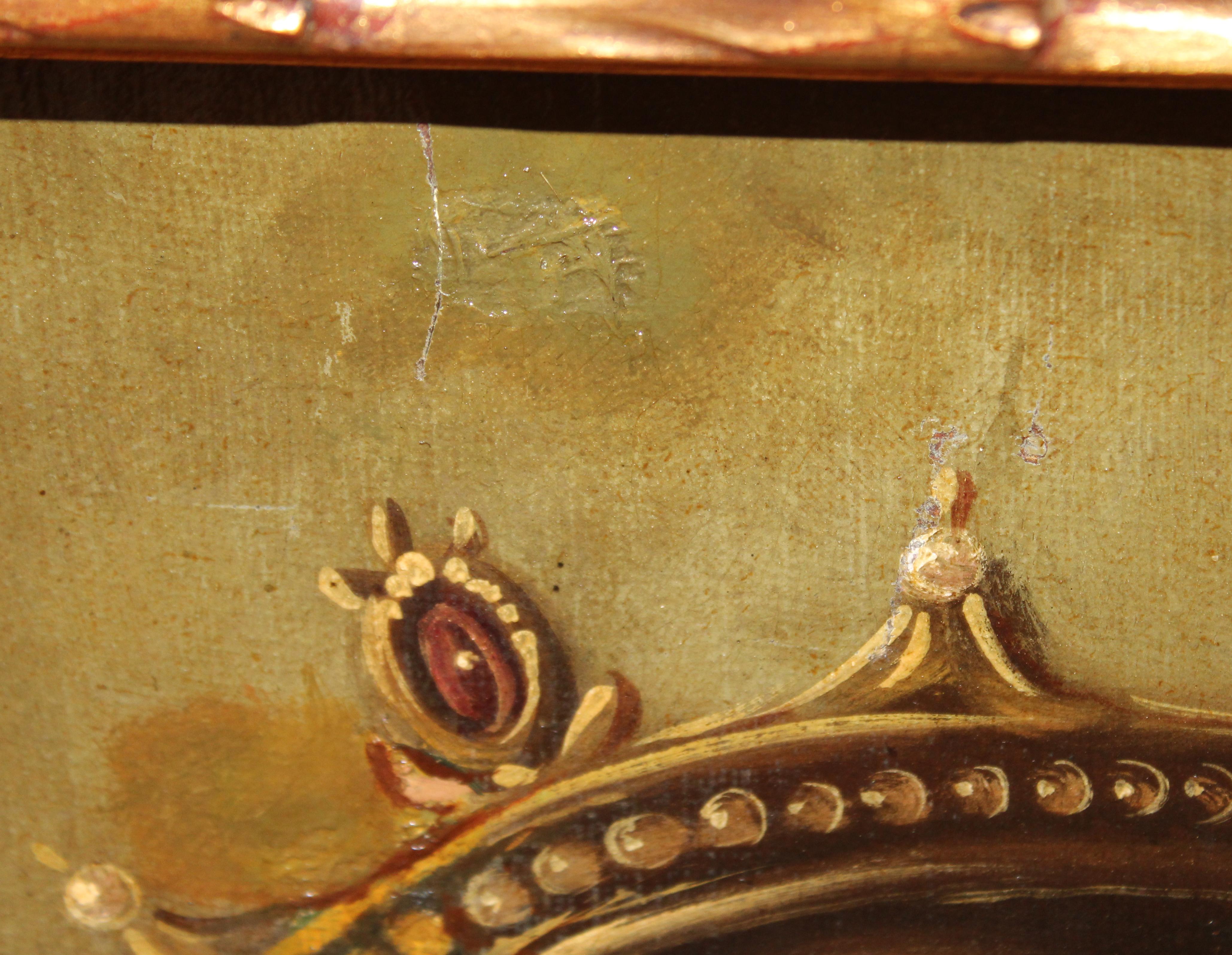 Escuela española (XIX) - Santa Bárbara - Óleo sobre tela en vente 4