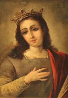 Escuela española (XIX) - Santa Bárbara - Óleo sobre tela