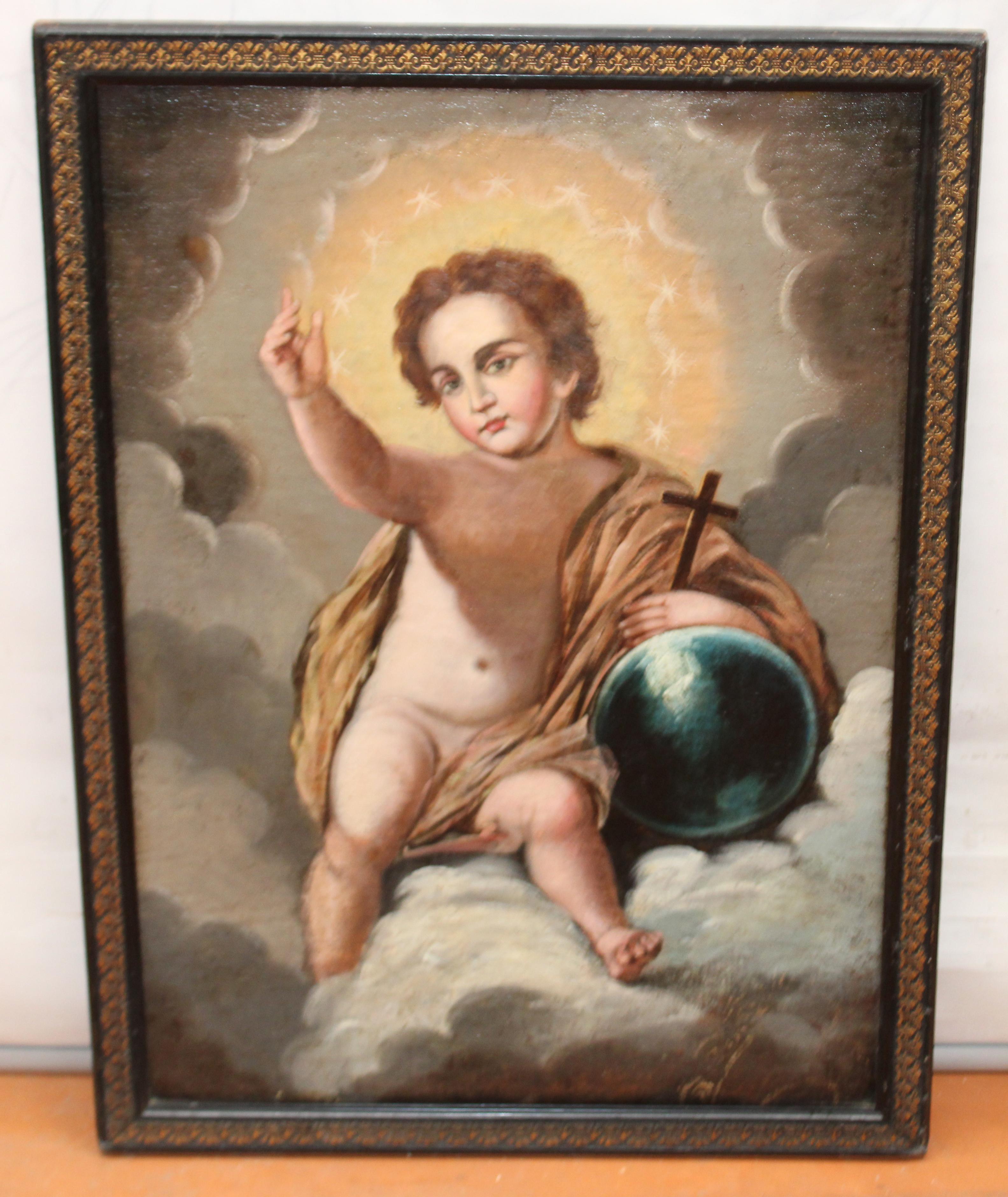 Escuela española (XVII) - Niño Jesús Salvador del Mundo - Painting de Unknown