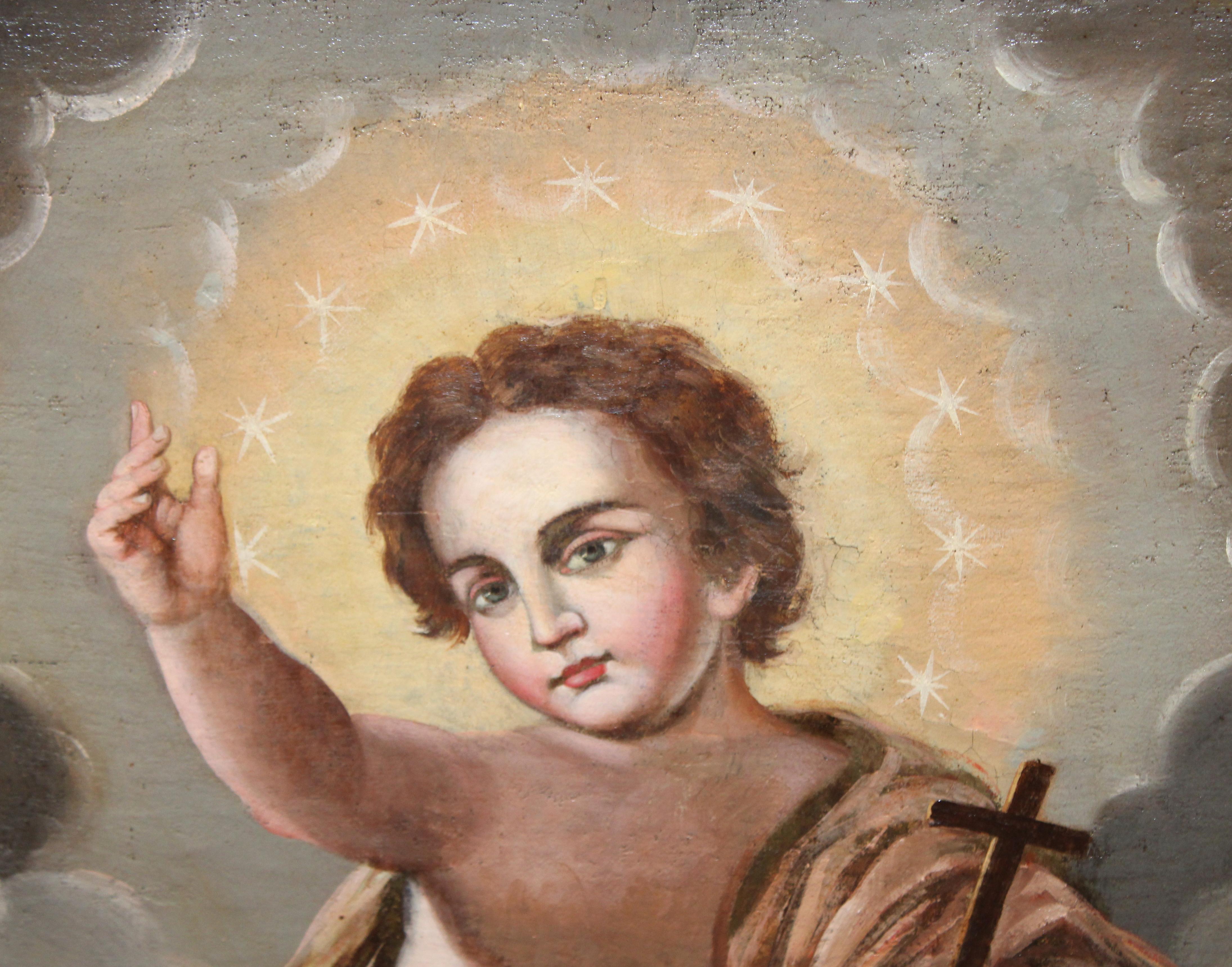 Escuela española (XVII) - Niño Jesús Salvador del Mundo - Painting Antiguos maestros de Unknown