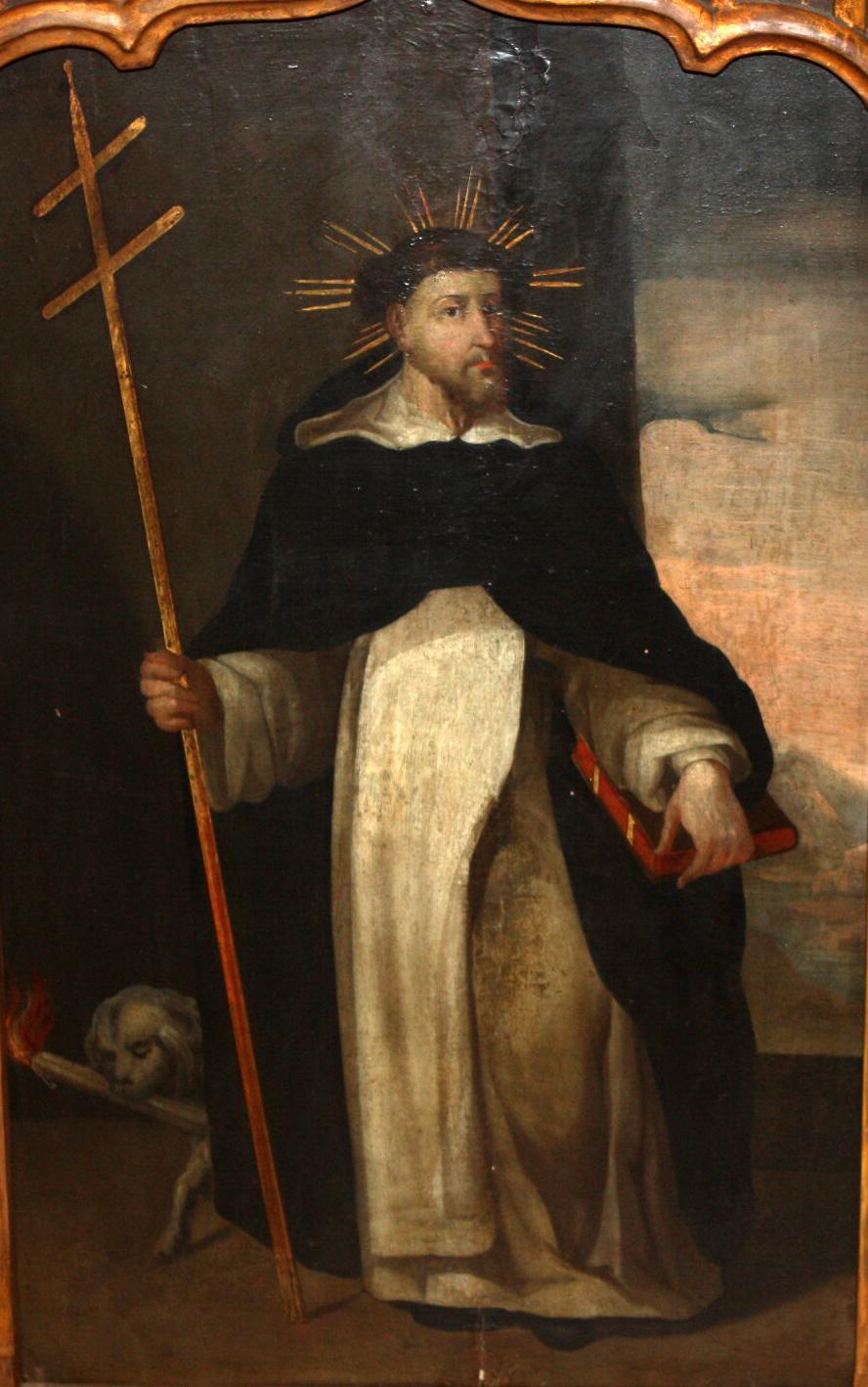 Escuela española (XVII) - Óleo sobre tabla - San Domingo Guzmán - Painting Barroco de Unknown
