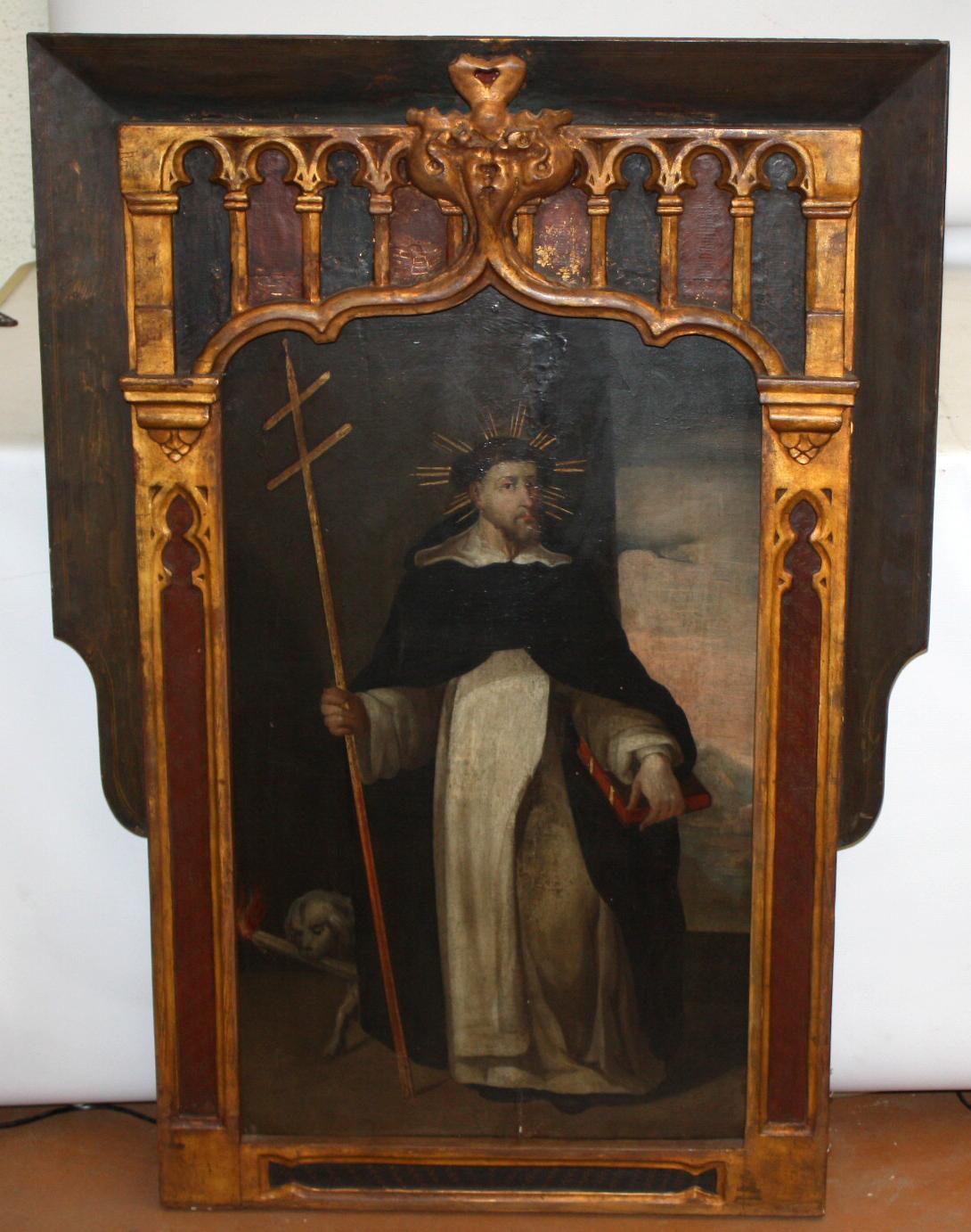 Escuela española (XVII) - Óleo sobre tabla - San Domingo Guzmán – Painting von Unknown