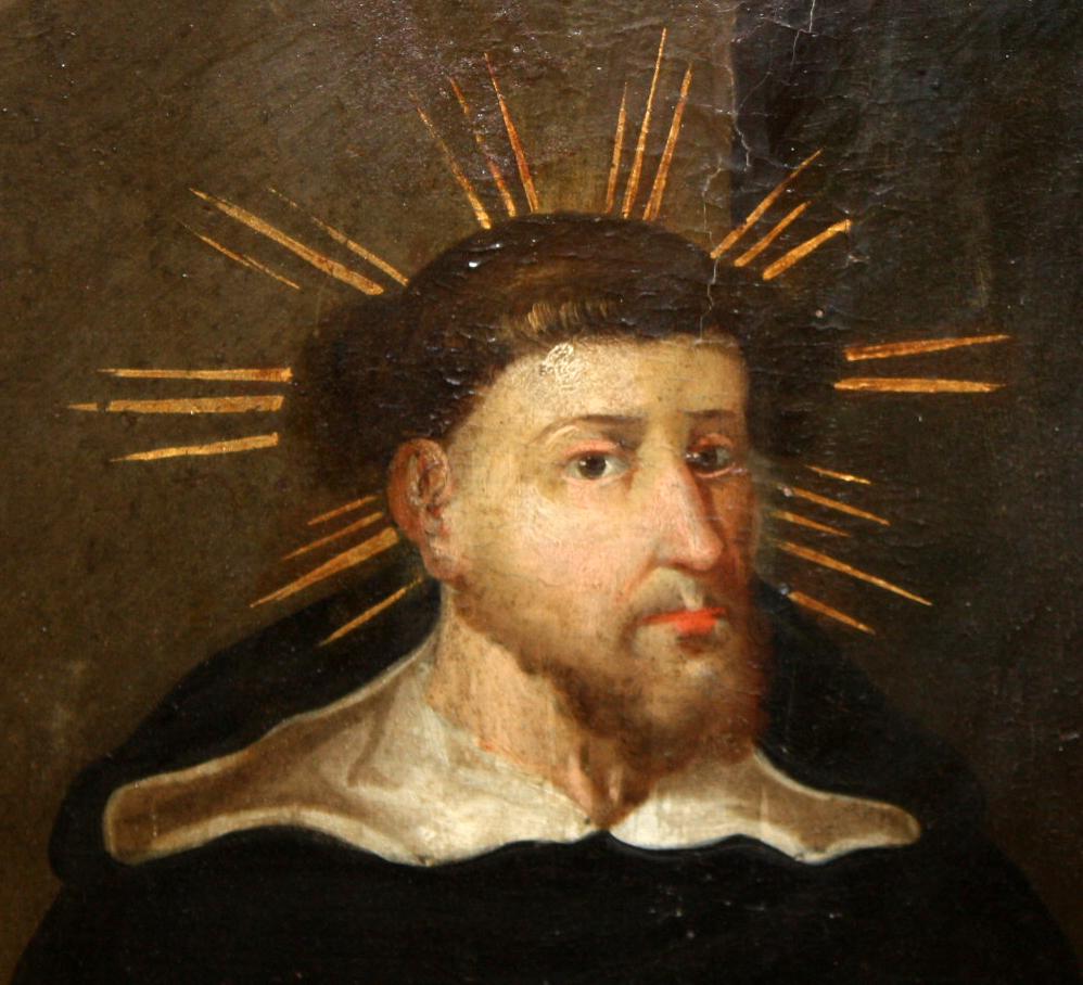 Escuela española (XVII) - Óleo sobre tabla - San Domingo Guzmán (Braun), Figurative Painting, von Unknown