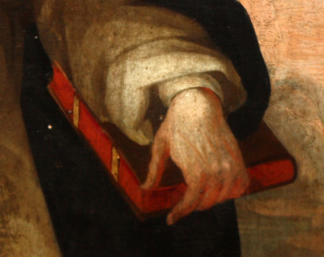 Escuela española (XVII) - Óleo sobre tabla - San Domingo Guzmán im Angebot 1