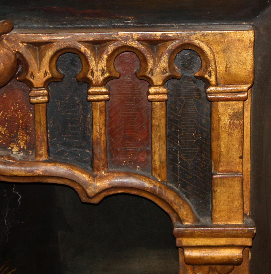 Escuela española (XVII) - Óleo sobre tabla - San Domingo Guzmán im Angebot 3