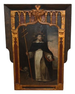 Escuela española (XVII) - Óleo sobre tabla - San Domingo Guzmán