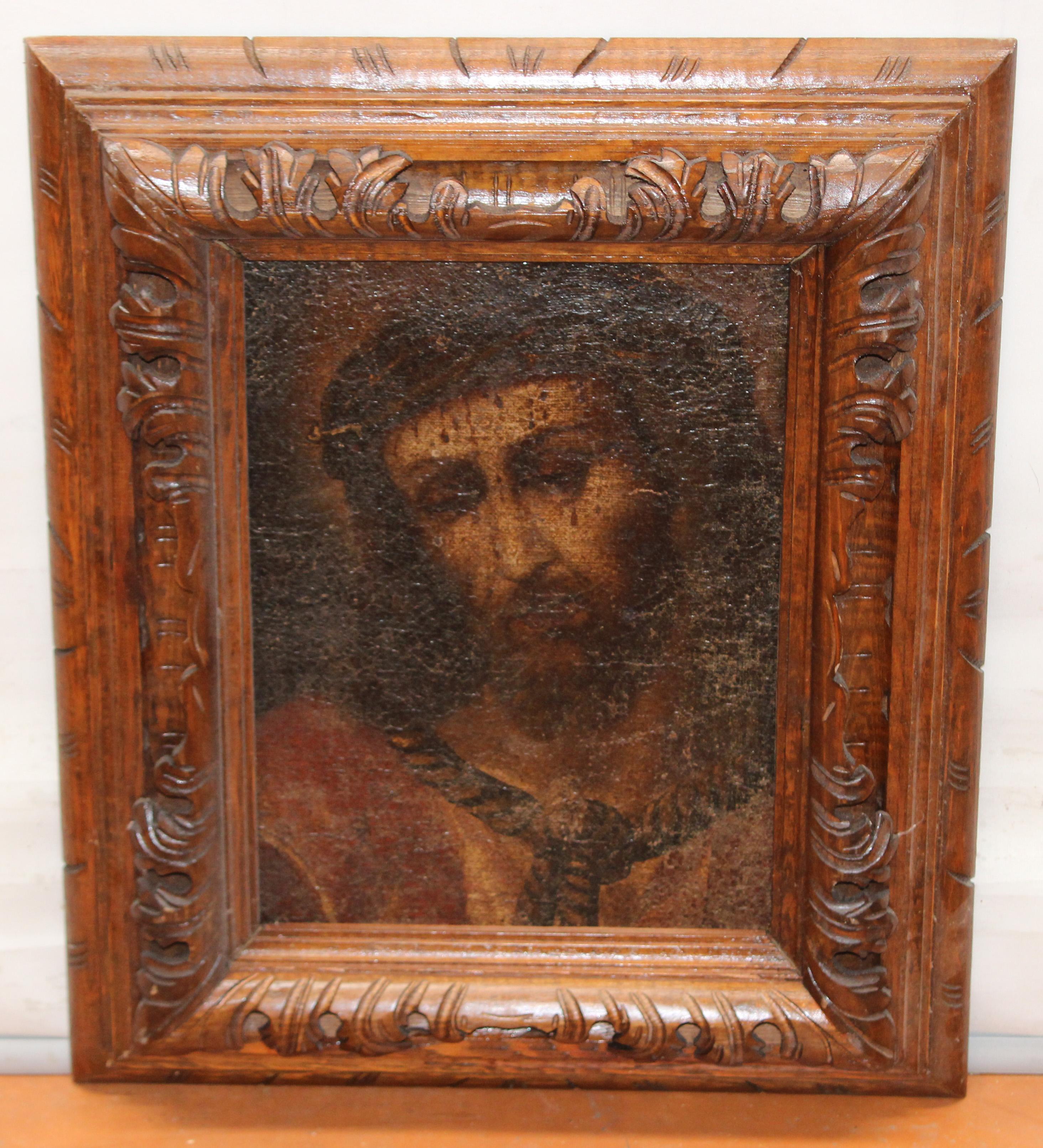 Escuela española (XVIII) - Ecce Homo - Óleo sobre tabla - Painting by Unknown