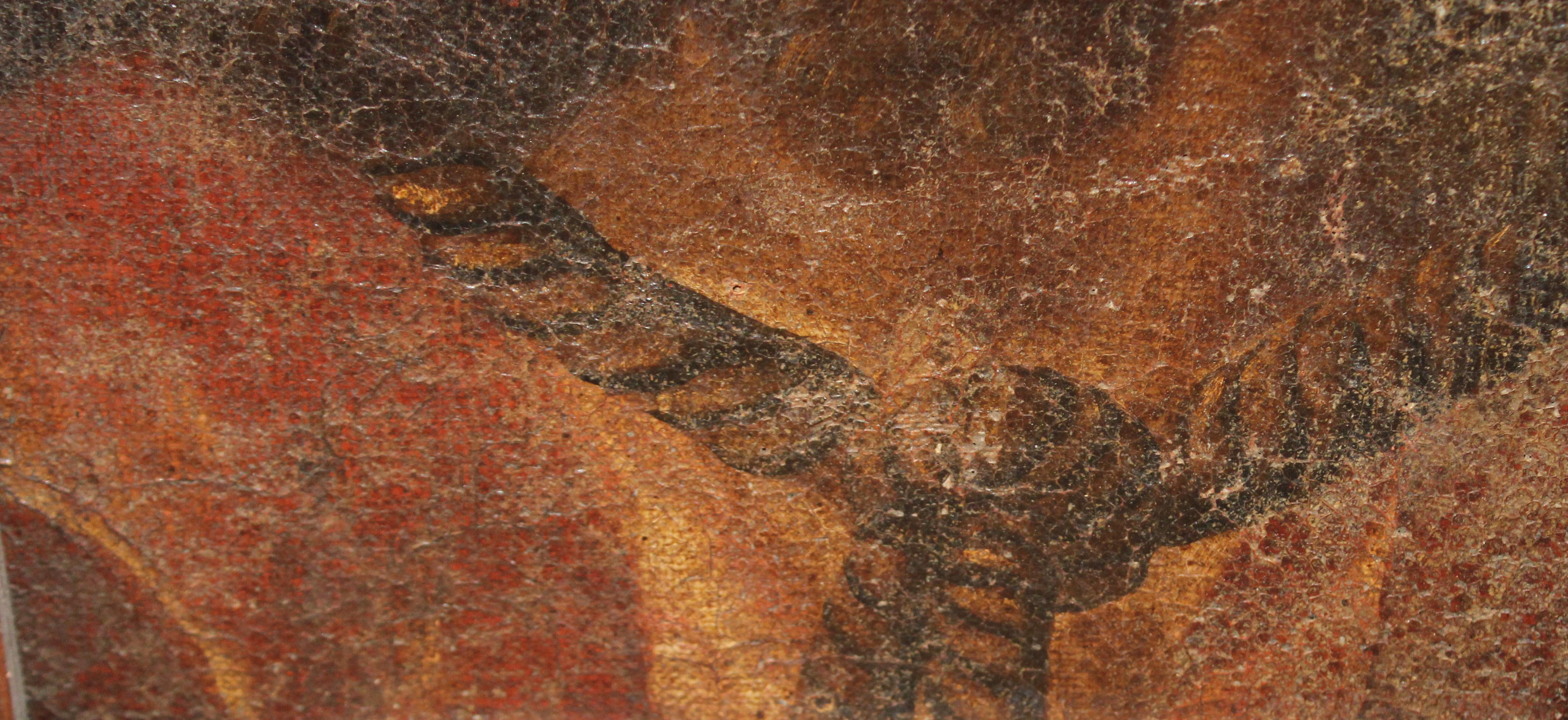 La obra no va firmada

Se presenta enmarcada con un marco de principios del siglo xx en madera tallada

El estado de la obra se puede ver, presenta craquelaciones y faltas de pintura por lo que precisará restauración

Medidas de la obra: 38 x 27
