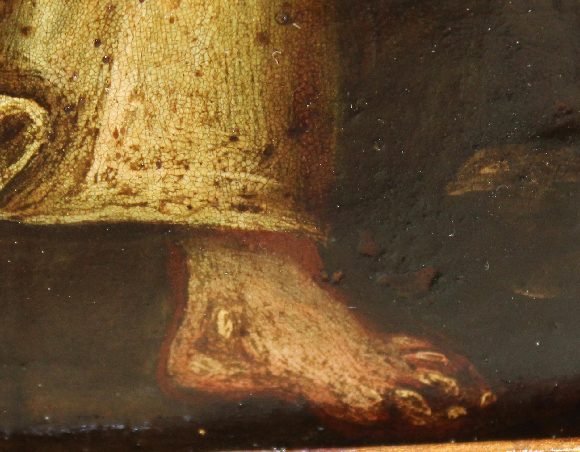 Escuela española (XVIII) - Óleo sobre cobre - El buen pastor en vente 3