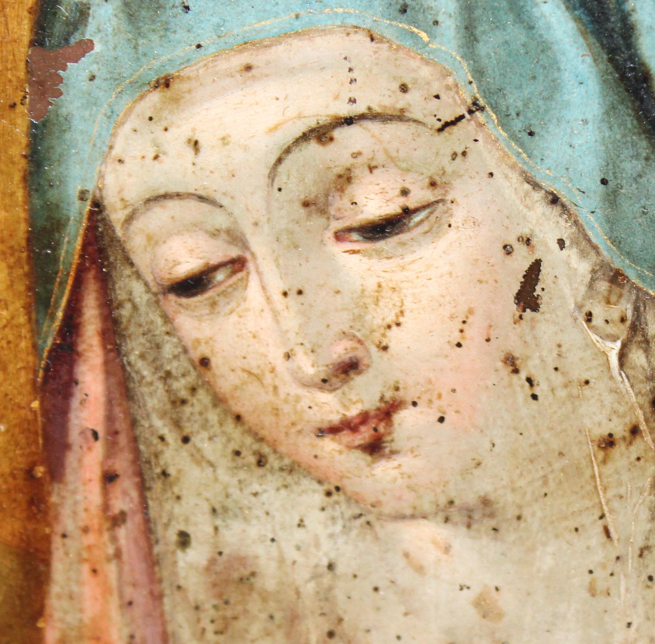 Escuela española (XVIII) - Óleo sobre cobre - Virgen orando (Braun), Figurative Painting, von Unknown