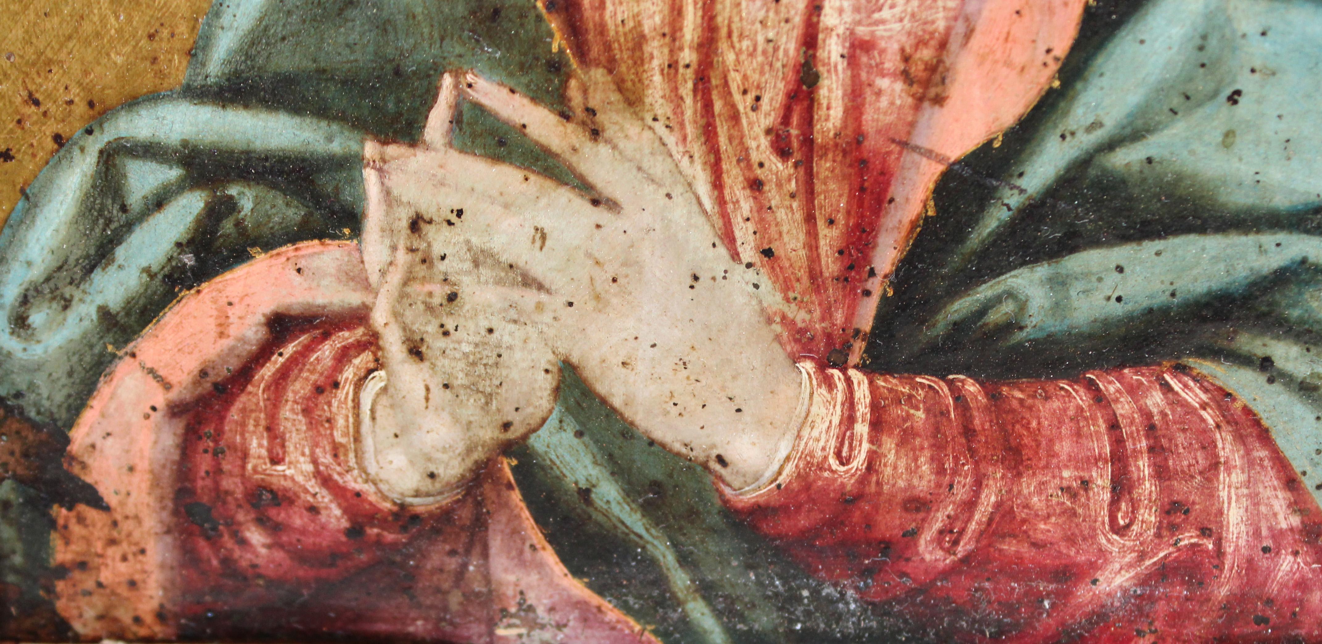 Escuela española (XVIII) - Óleo sobre cobre - Virgen orando im Angebot 1