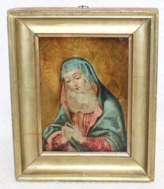Escuela española (XVIII) - Óleo sobre cobre - Virgen orando