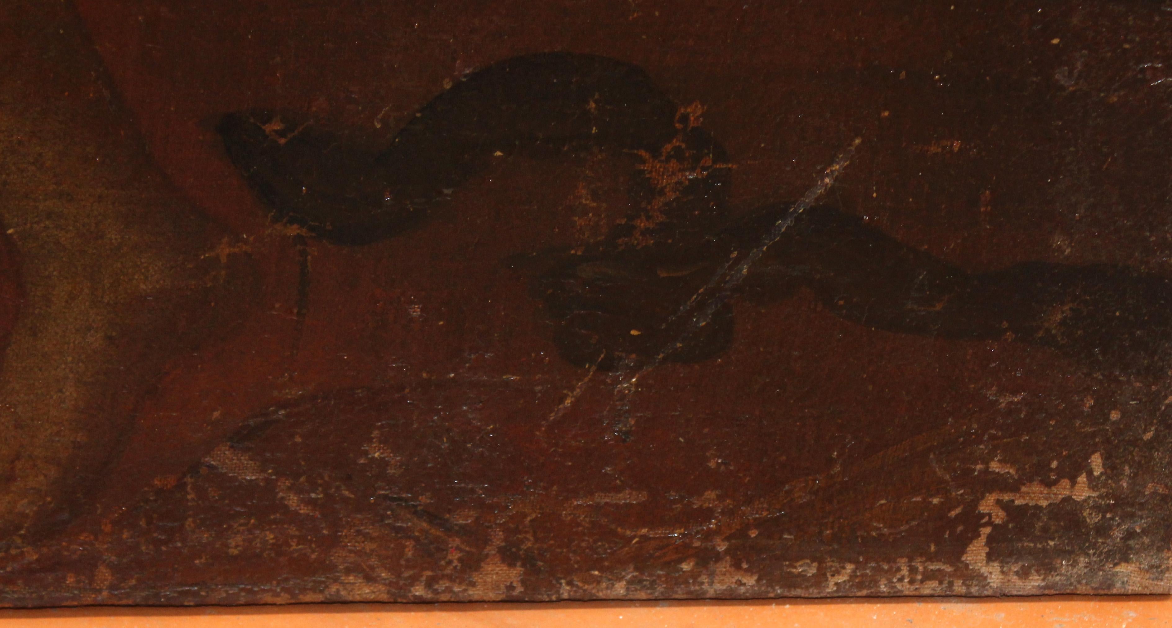 Escuela española (XVIII) - Óleo sobre tela - Cristo atado a la columna For Sale 5
