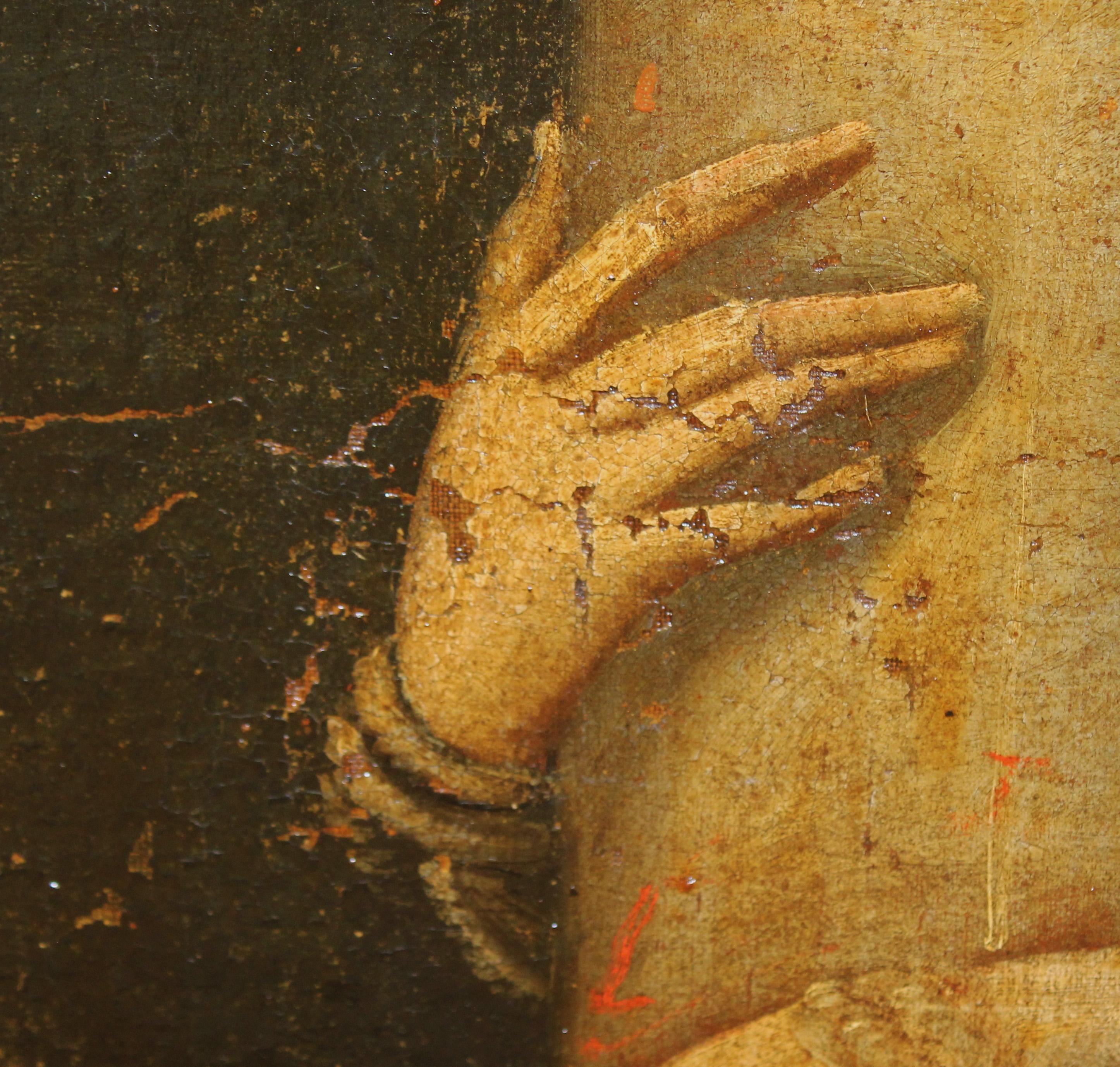 La obra no va firmada, es de augtor anónimo

Se presenta sin enmarcar la pintura

El estado de conservación de la pintura dse puede ver, presenta faltas y precisará restauración

Comentar que la tela está reentelada

Medidas obra: 96 cm. de altura x