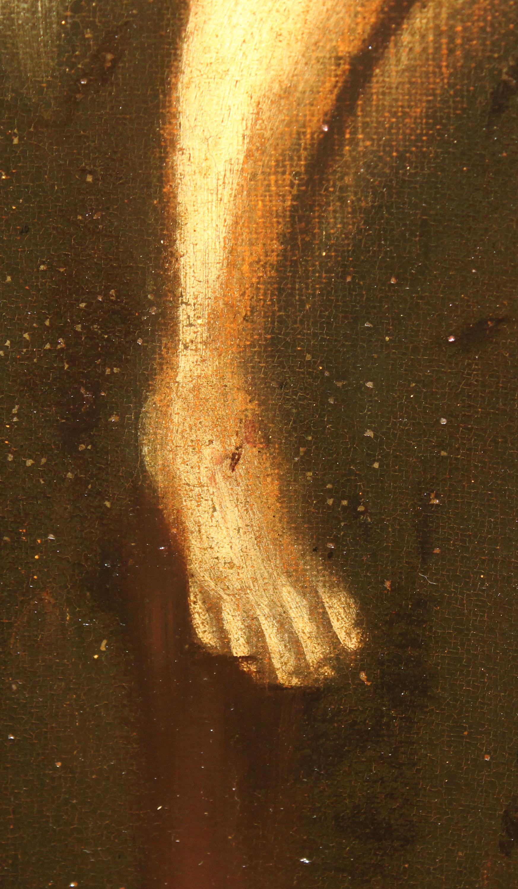 Escuela española (XVIII) - Óleo sobre tela - Cristo crucificado en vente 5