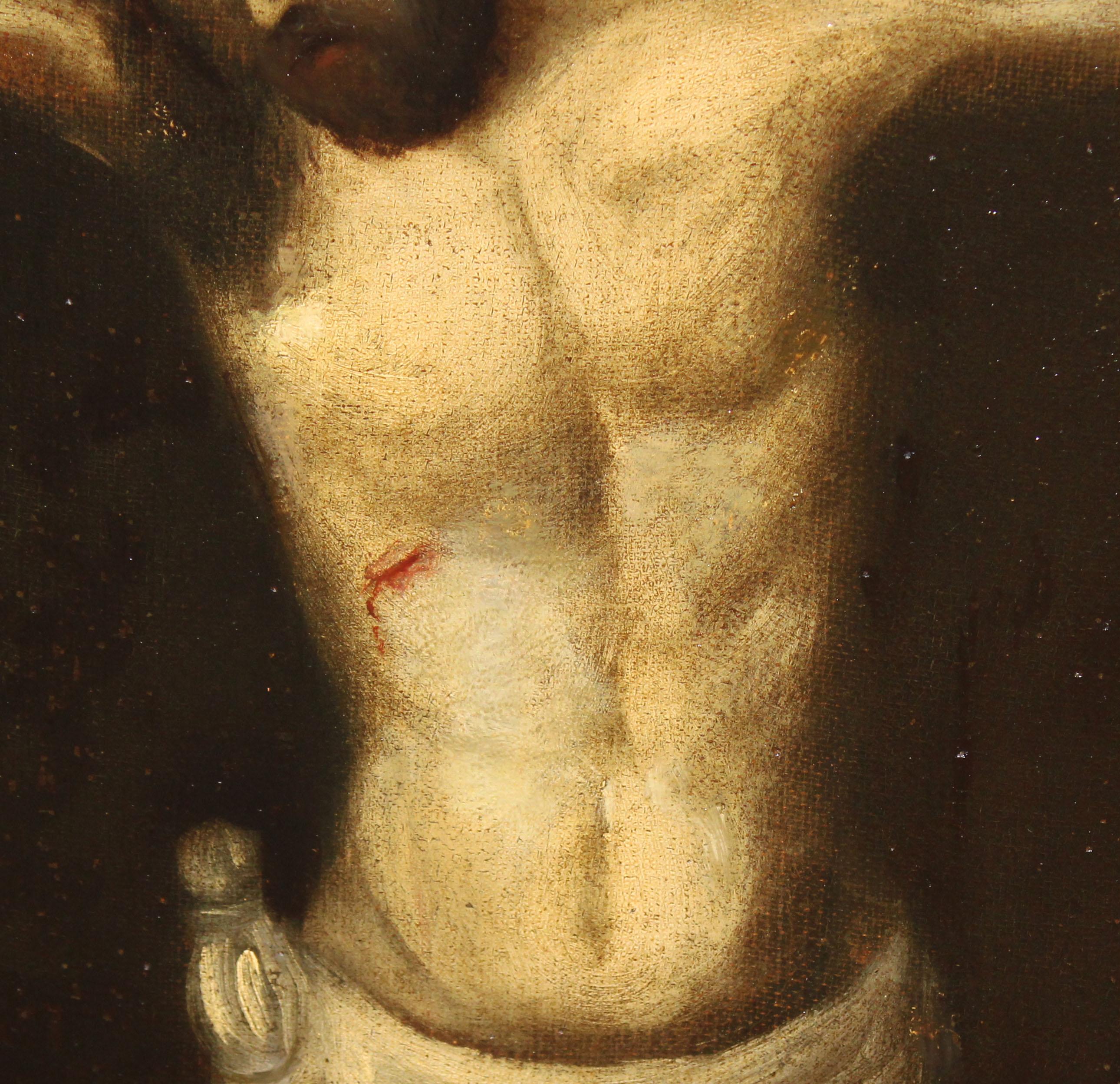 Escuela española (XVIII) - Óleo sobre tela - Cristo crucificado en vente 1