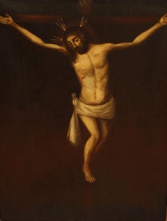 Escuela española (XVIII) - Óleo sobre tela - Cristo crucificado