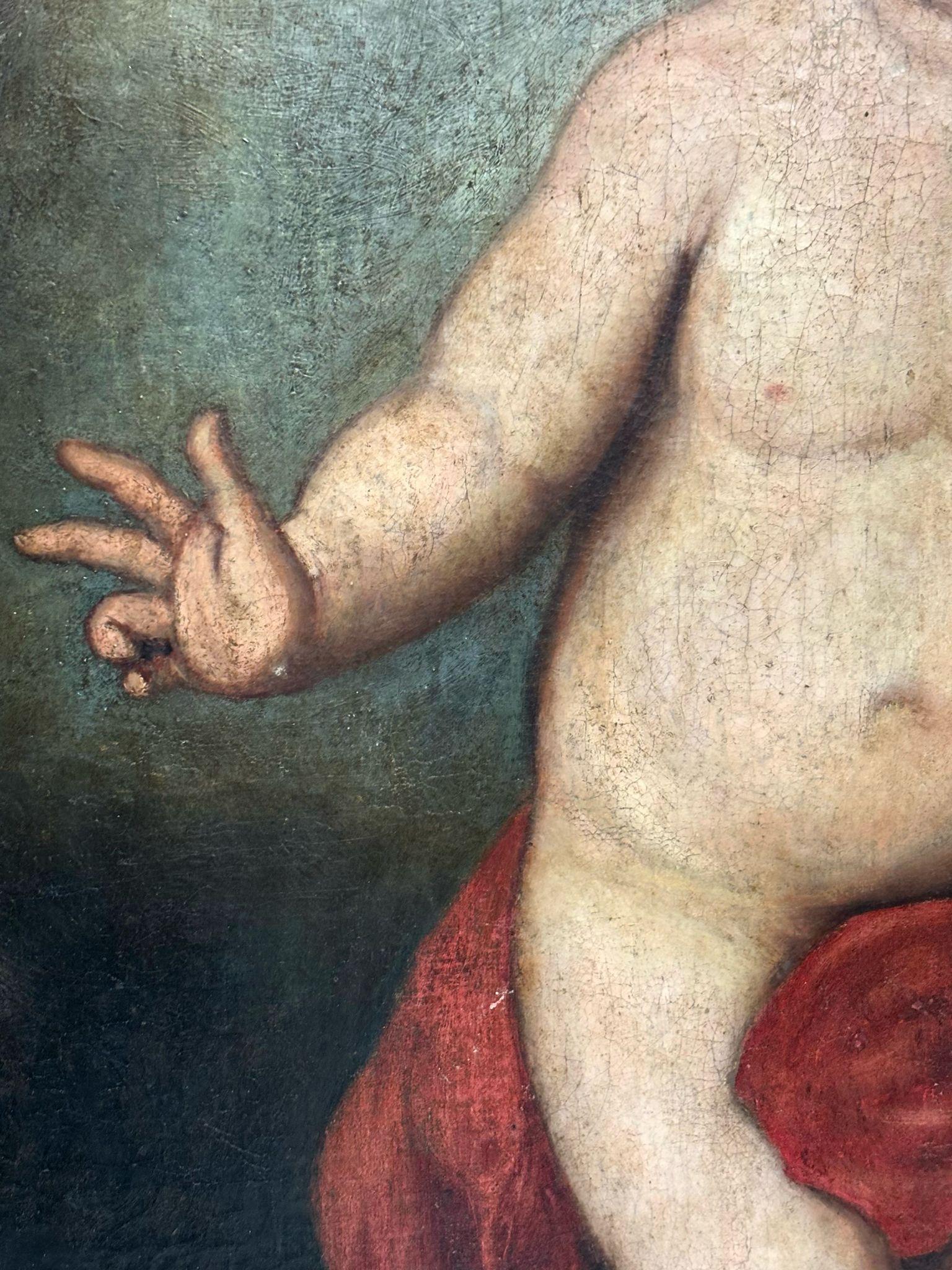 Escuela española (XVIII) - Óleo sobre tela - Niño Jesús o Niño de la bola. - Figurative Painting Marrone di Unknown