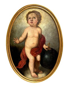 Antique Escuela española (XVIII) - Óleo sobre tela - Niño Jesús o Niño de la bola.