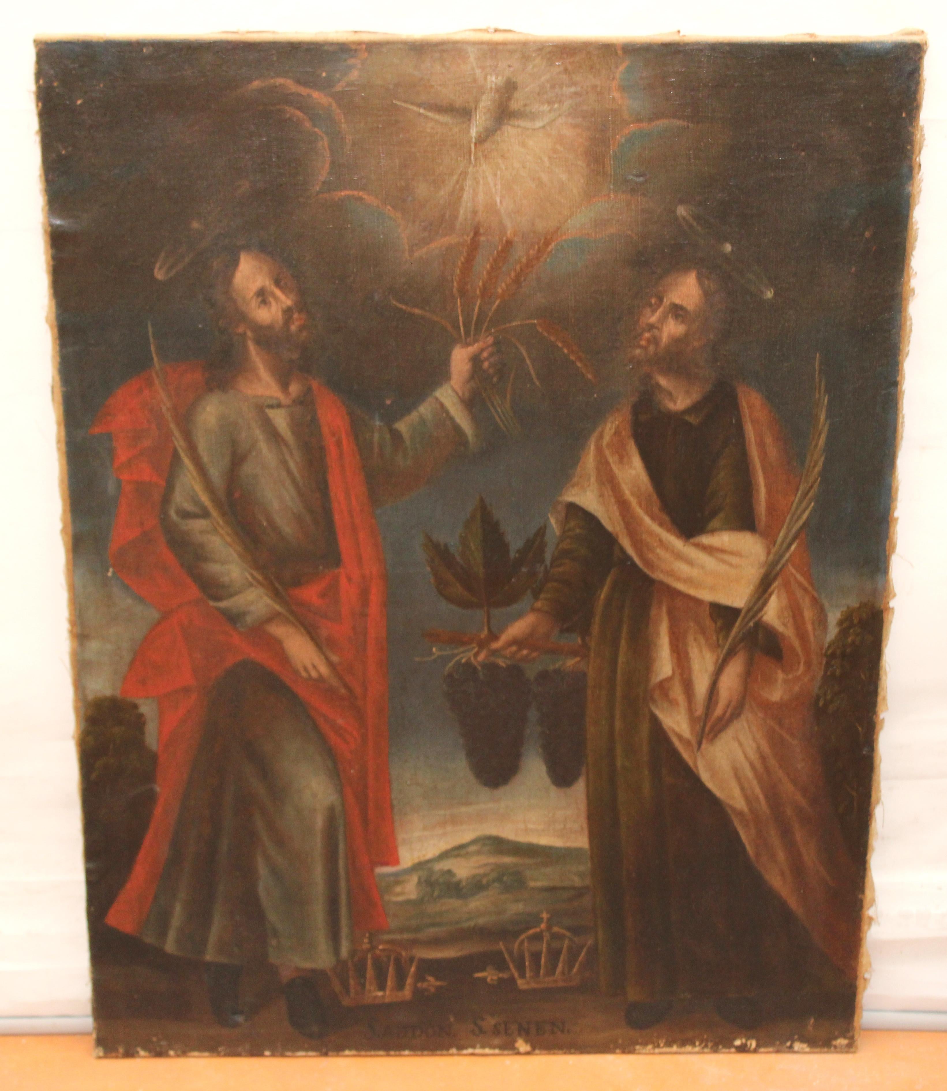 Escuela española (XVIII) - Óleo sobre tela - San Abdón y San Senén - Painting de Unknown