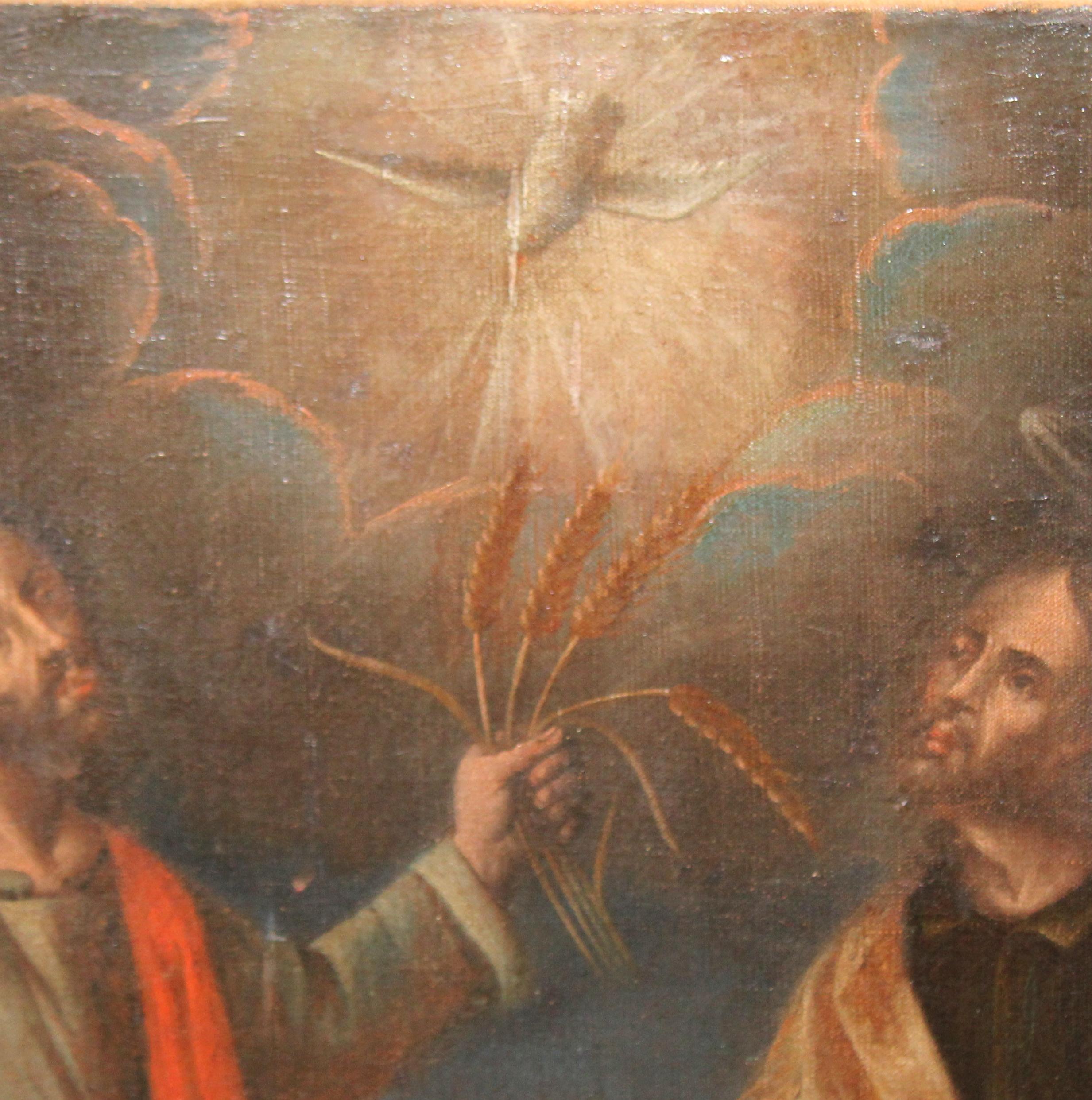 Escuela española (XVIII) - Óleo sobre tela - San Abdón y San Senén - Figurative Painting Marrón de Unknown