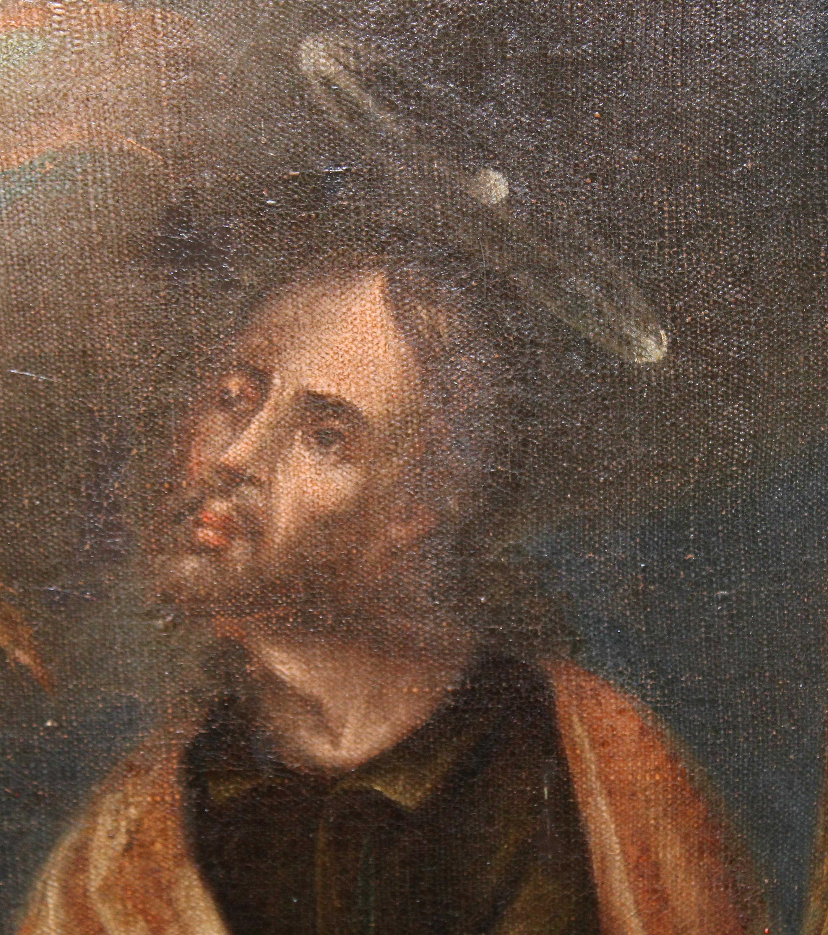 Escuela española (XVIII) - Óleo sobre tela - San Abdón y San Senén en venta 3