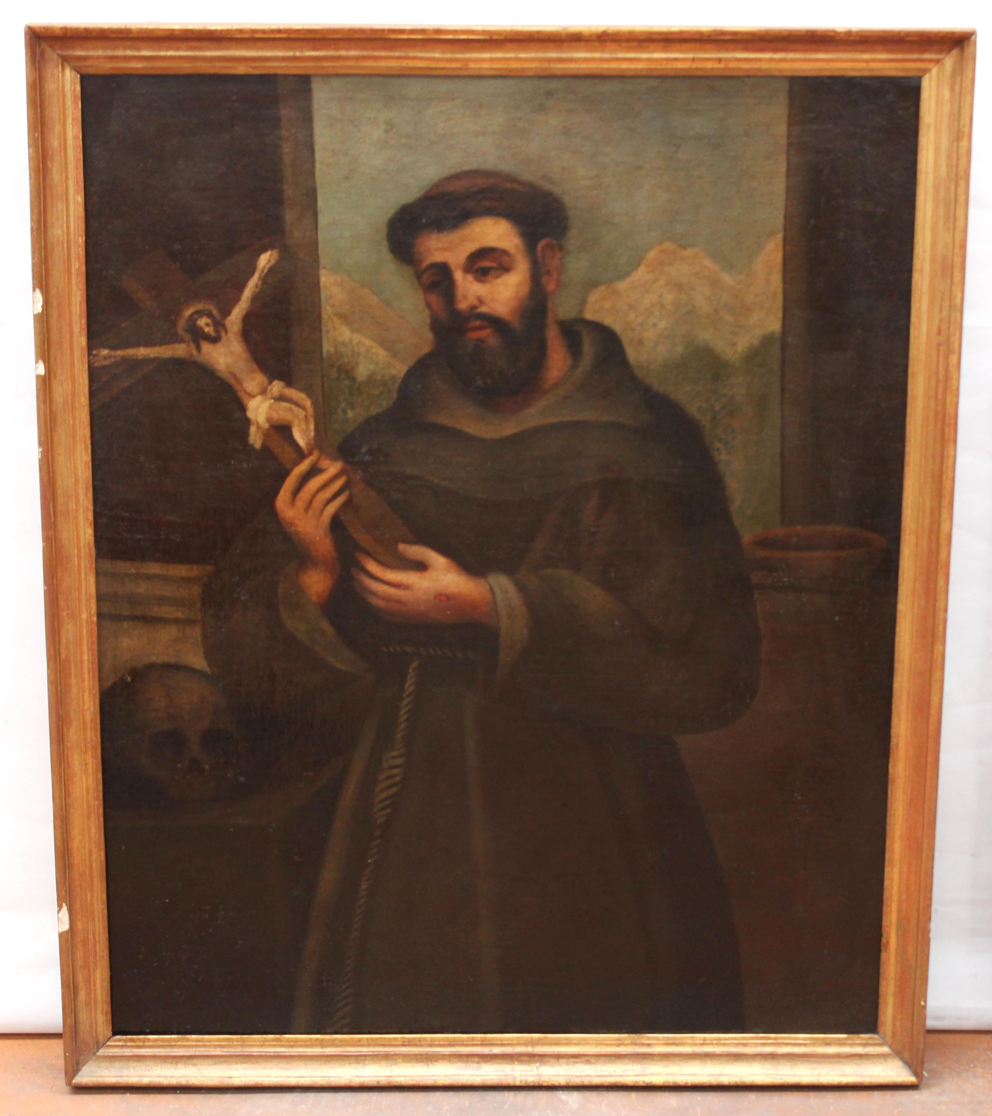 Escuela española (XVIII) - Óleo sobre tela - San Francisco de Asís - Painting di Unknown