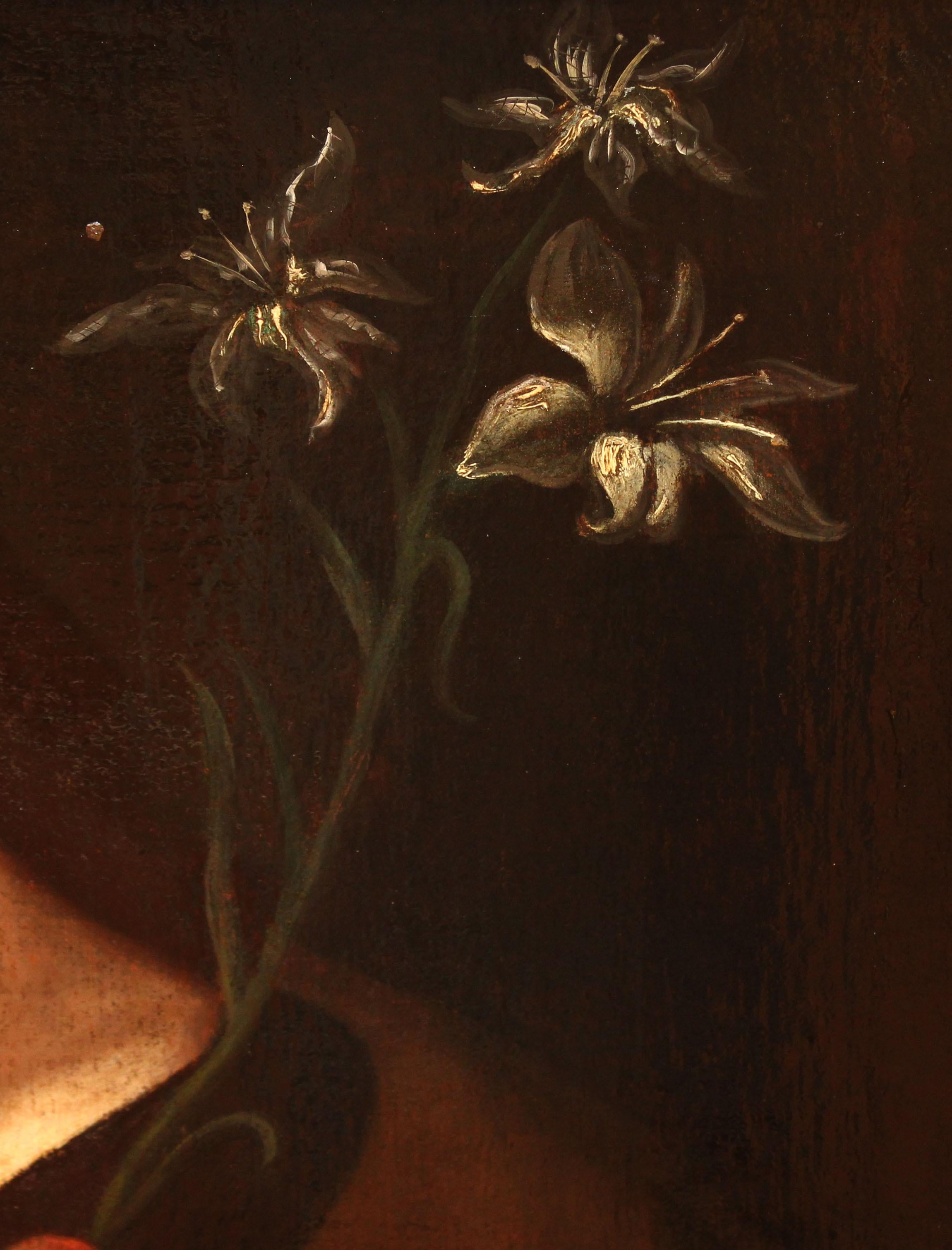 Escuela española (XVIII) - Óleo sobre tela - San José con el niño - Painting Antichi maestri di Unknown