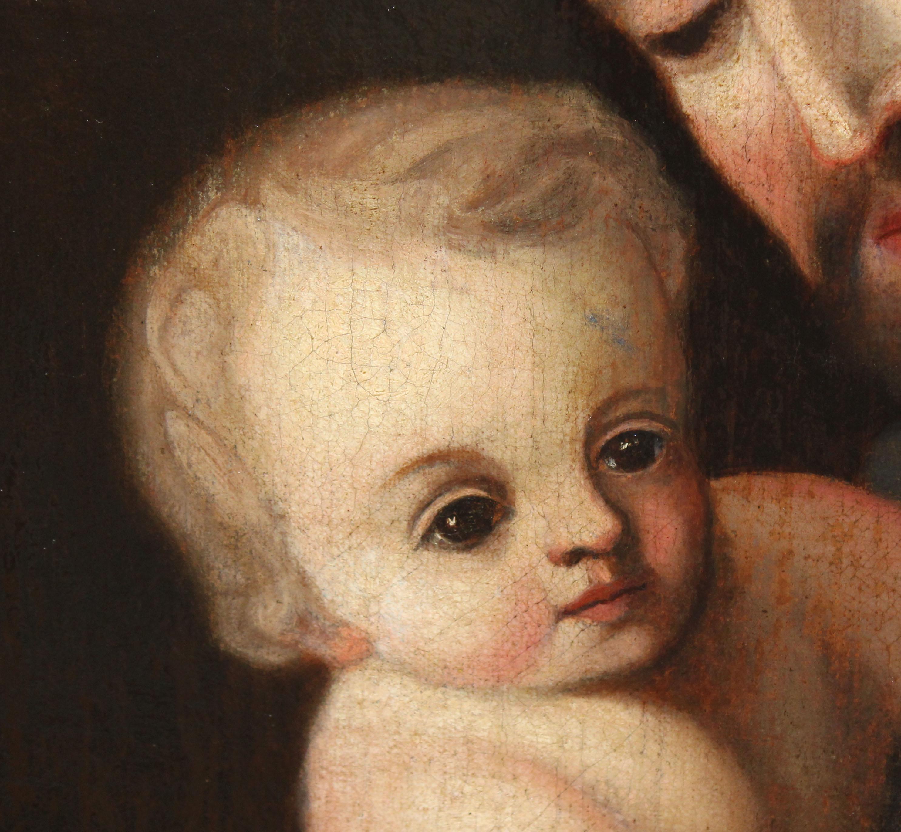 Escuela española (XVIII) - Óleo sobre tela - San José con el niño in vendita 1