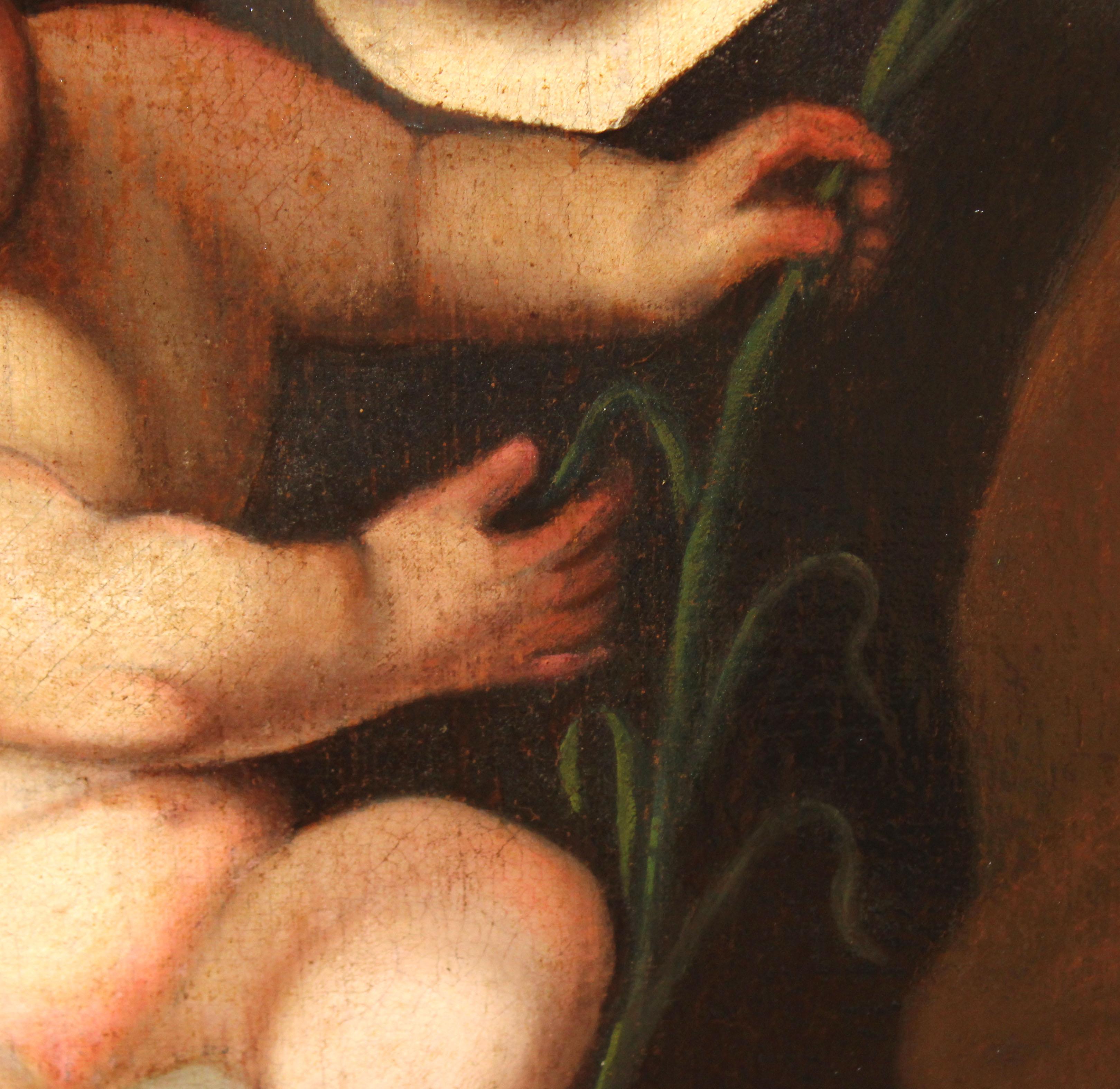Escuela española (XVIII) - Óleo sobre tela - San José con el niño in vendita 2